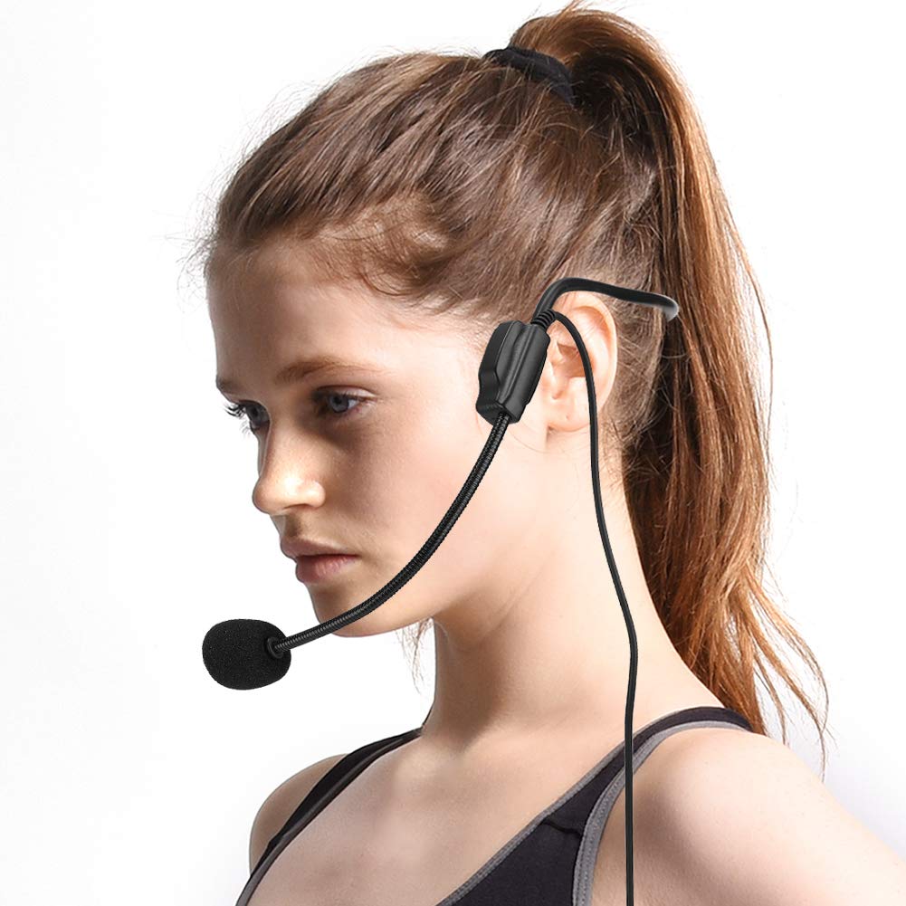 2PCS Head Wearing Electric Mic, Mini Microphone Voice Audio Condenser Mic with XLR 3pin TA3F Connector, Wearing Amplifying Microphone