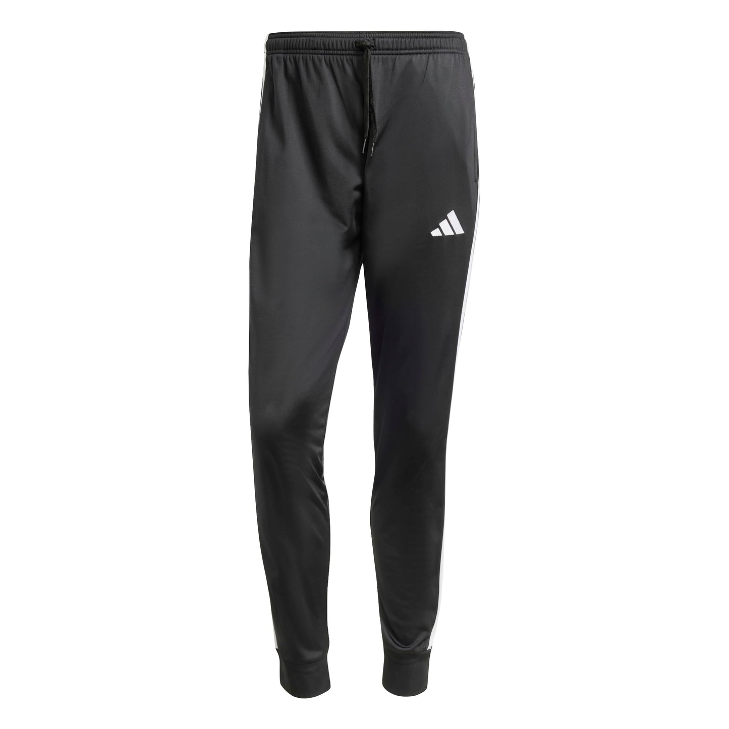adidas Men's 3-Stripes Tricot Tapered Track Pants, Black/White, Medium