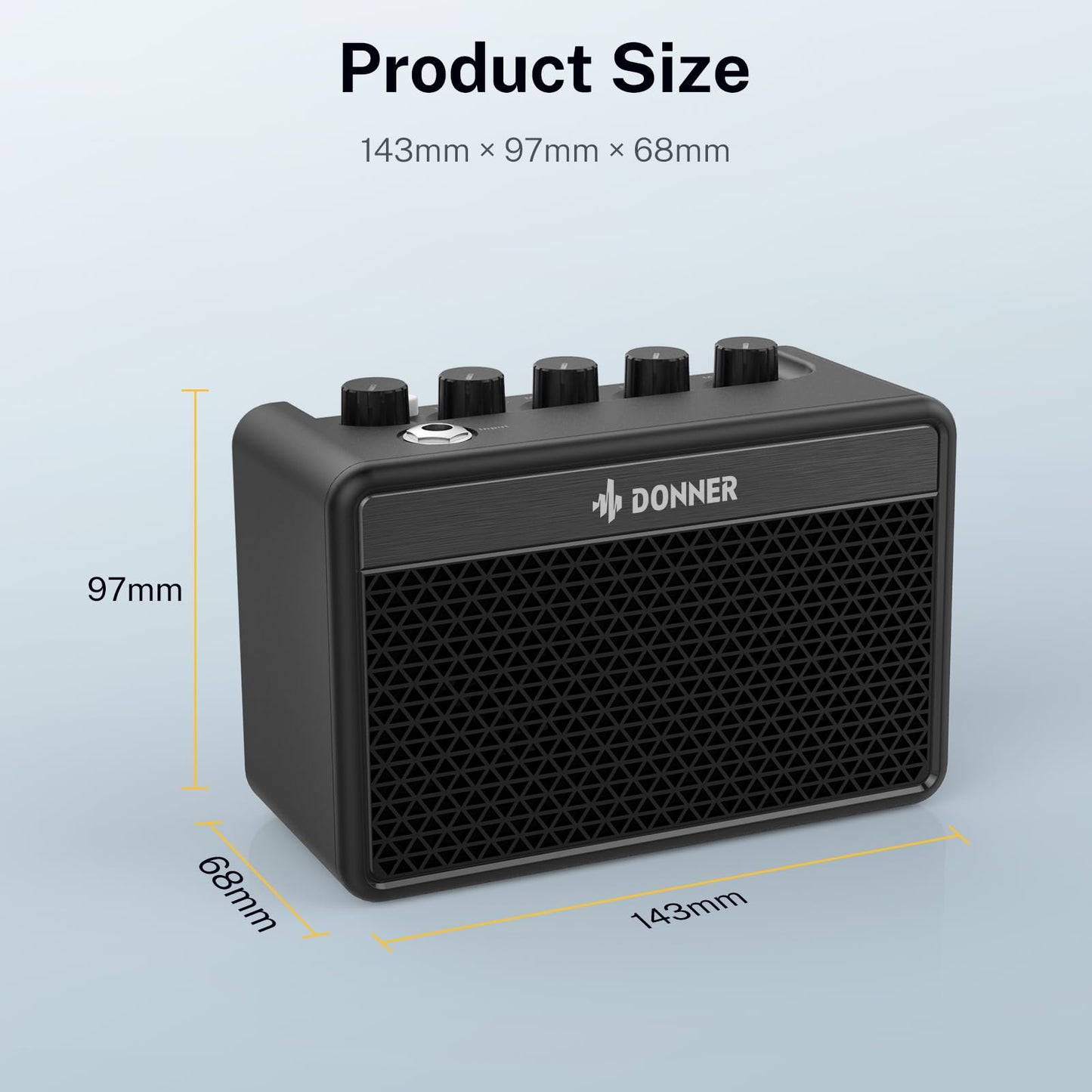 Donner 5W Electric Guitar Amp Mini Guitar Amplifier For Desktop Practice with a retro British tone DA-10