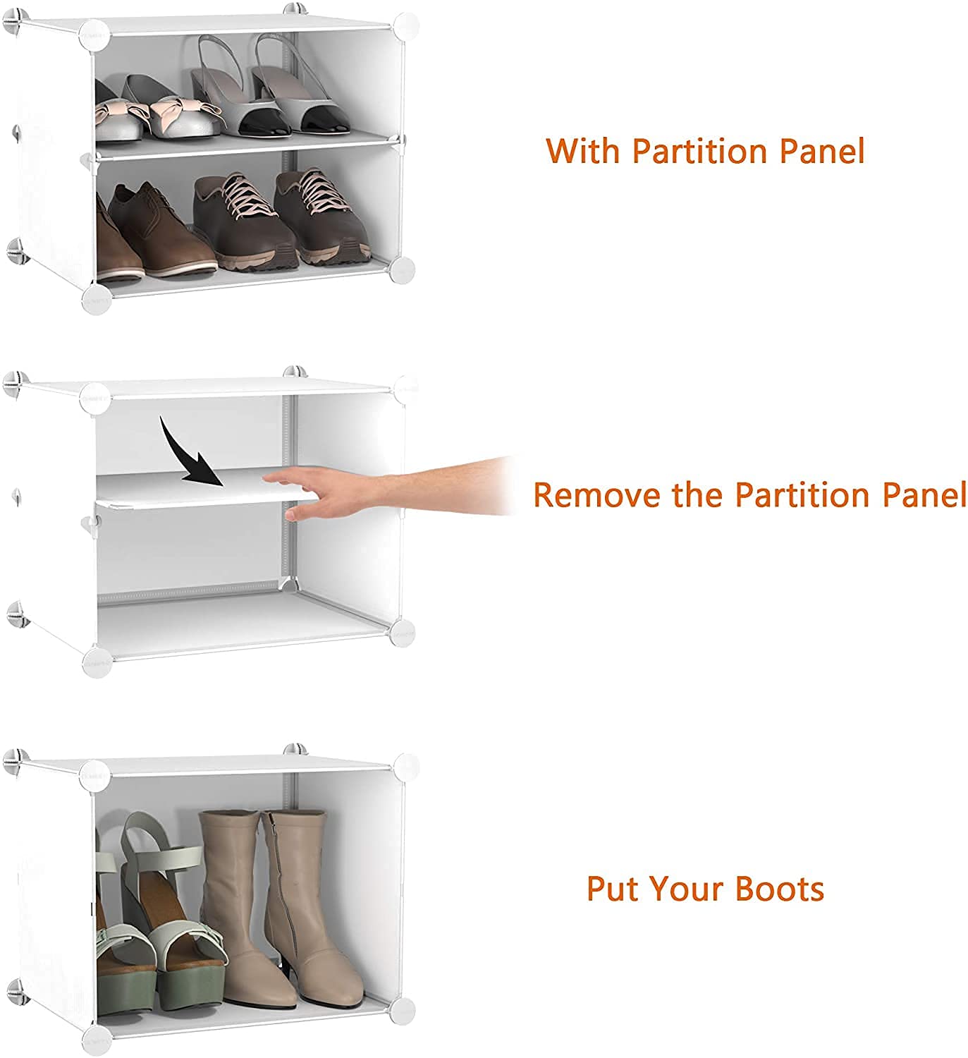 Shoe Rack, 6 Tier Shoe Storage Cabinet 24 Pair Plastic Shoe Shelves Organizer for Closet Hallway Bedroom Entryway
