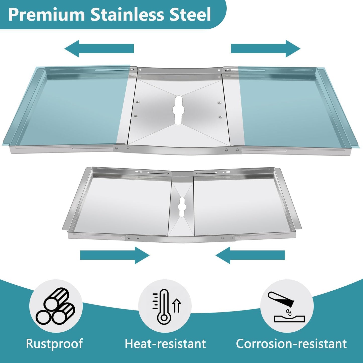 Criditpid Barbecue Replacement Parts for Dyna-Glo DGF493BNP, DGB494SPB, BBQ Grill Drip Pans Grease Tray & BBQ Heat Tent Plate Shields for Backyard Grill BY13-101-001-12, BY14-101-001-02, 4 Burner.