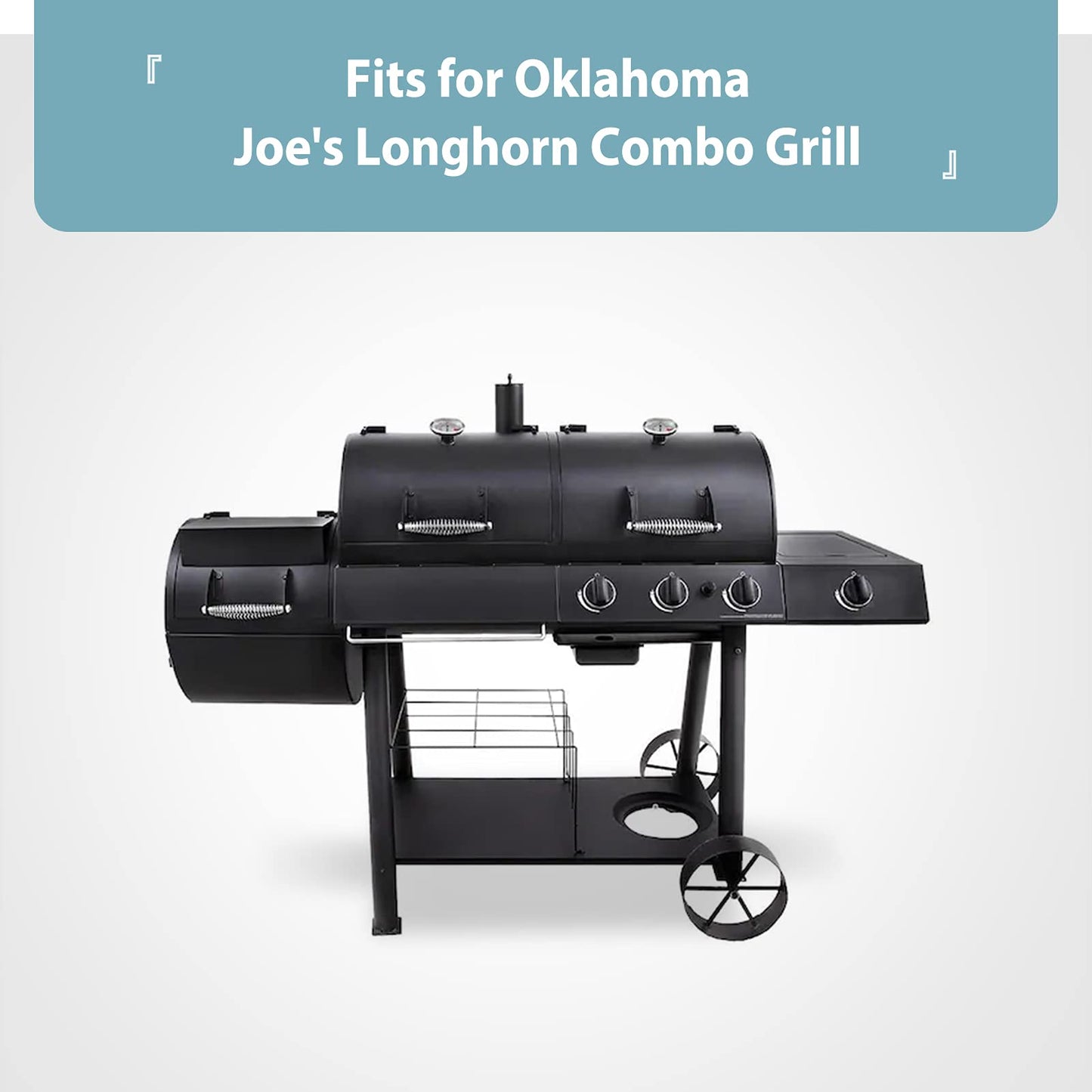 SHINESTAR Grill Cover for Oklahoma Joe Longhorn Combo Smoker, Heavy Duty Waterproof BBQ Cover, Fade Resistant & Rip Resistant, All-Weather Protection