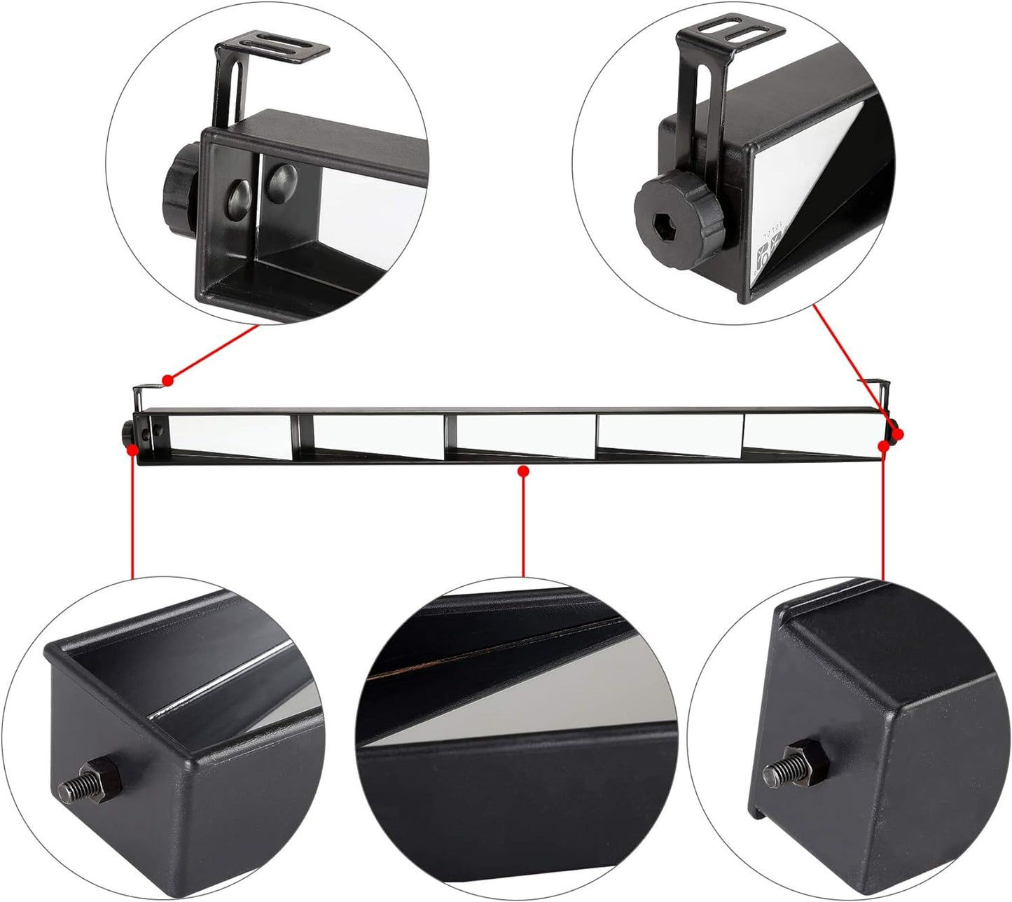 10L0L Universal Golf Cart 5 Panel Mirror for EZGO, Club Car, Wide Angle Rear View Mirror, Compatible with Car SUV Van & Truck