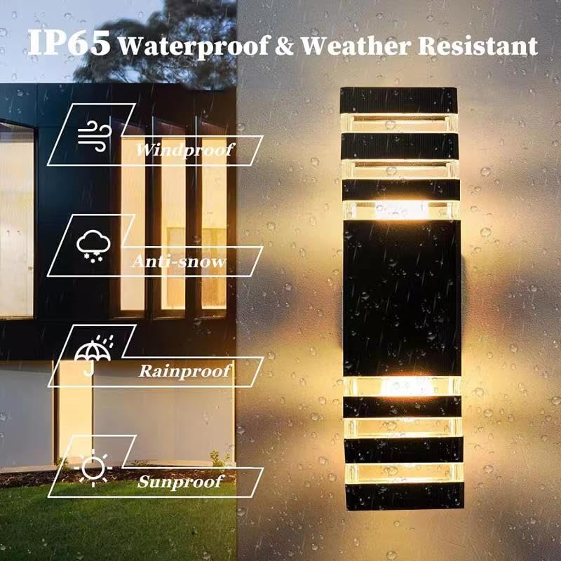 2Pack 15inch LED Square Up & Down Wall Lights,18W Outdoor Wall Light 4000K Day White Aluminum Body Waterproof IP65 LED Exterior Light Fixtures Wall Mount for House Patio Garage Garden.