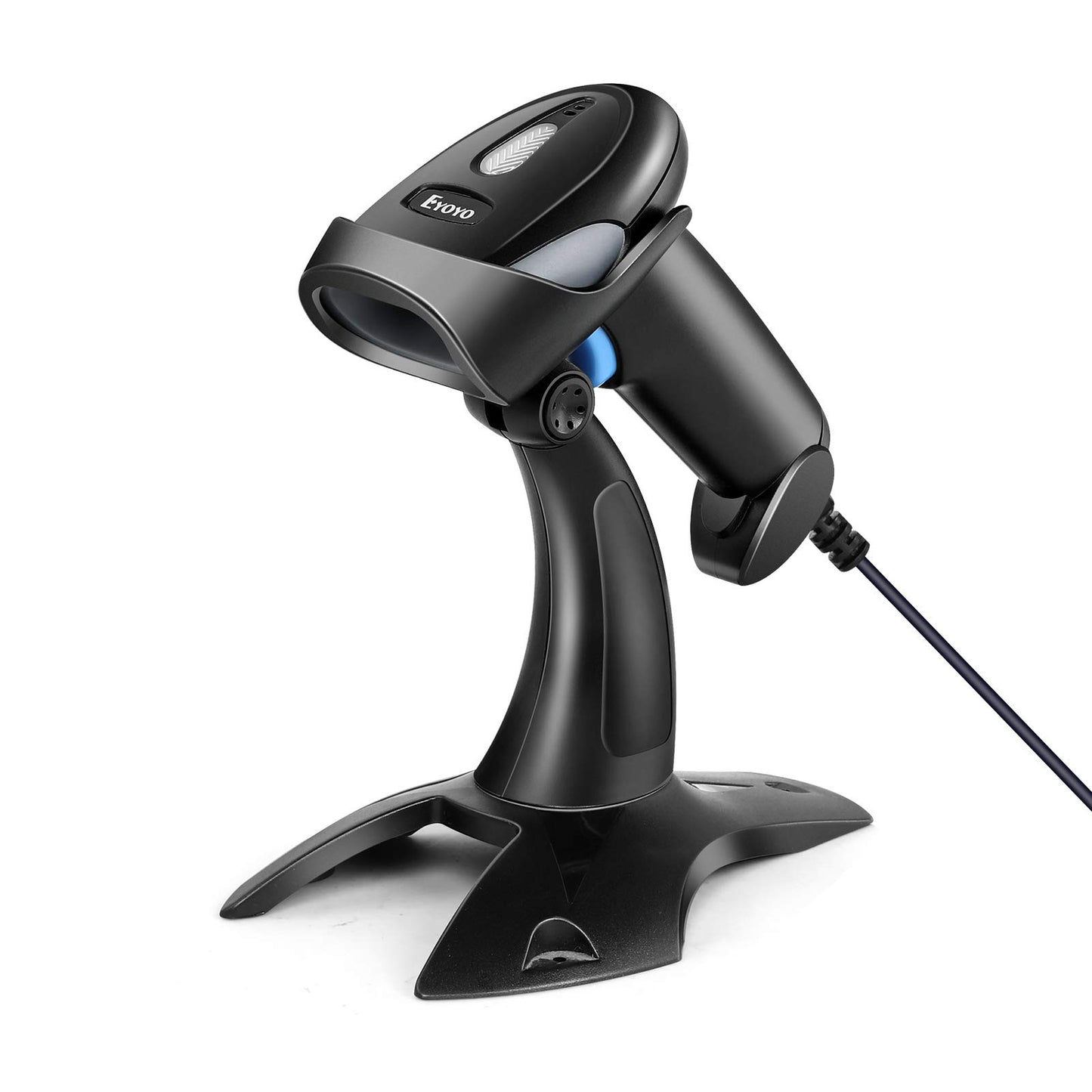 Eyoyo 1D 2D USB Wired Barcode Scanner with Stand, Handheld Scanner for Inventory Management, Portable Bar Code/QR Code Reader Screen Scanning Auto Sensing- Handsfree Scanner