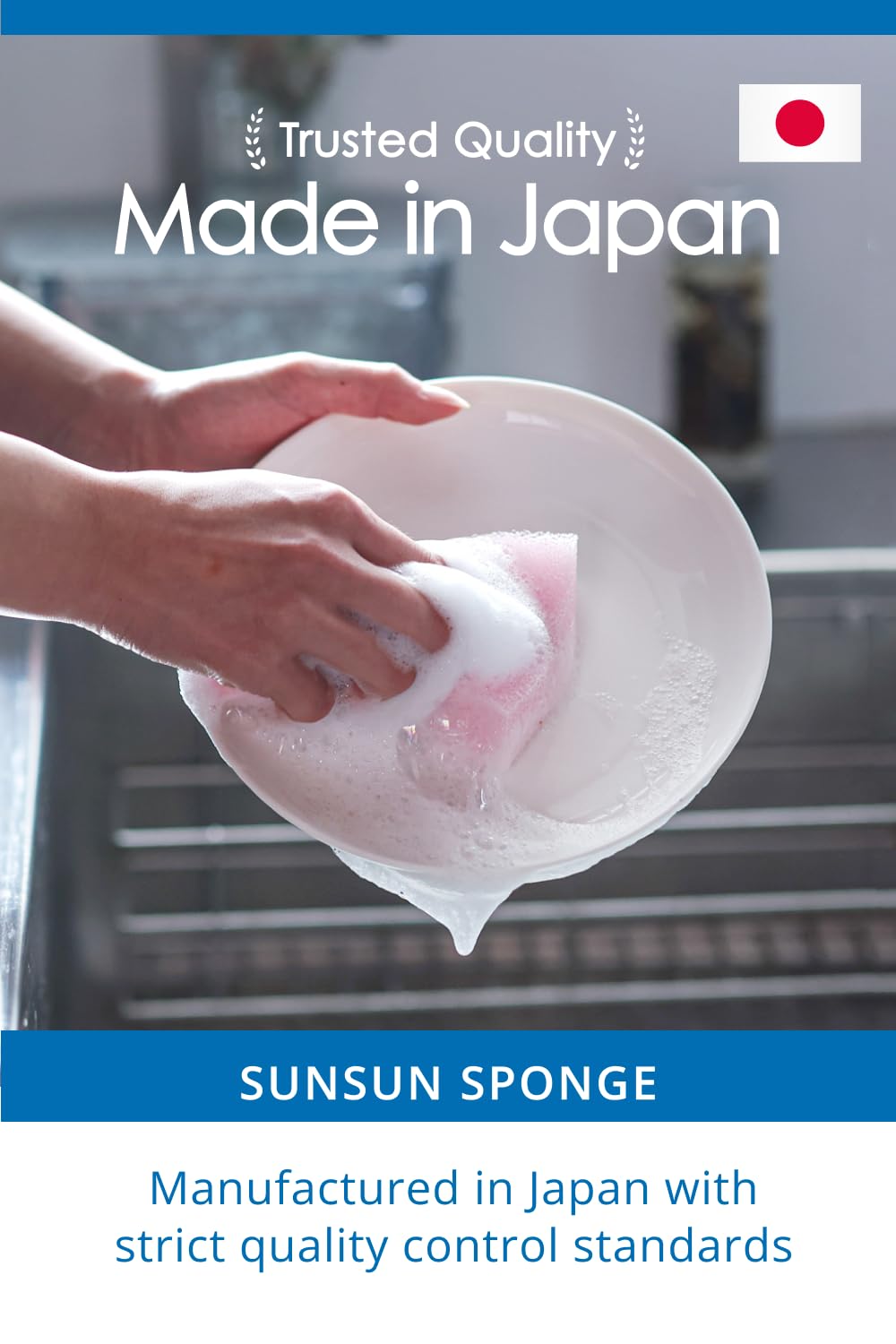 [SunSun Sponge] Kitchen Sponge 4-Pack, Multi-Purpose for Dishwash, Bath, and Stovetop, Excellent Drainage & Rich Lather, Durable & Long-Lasting, Kitchen & Household Essentials, Premium Black