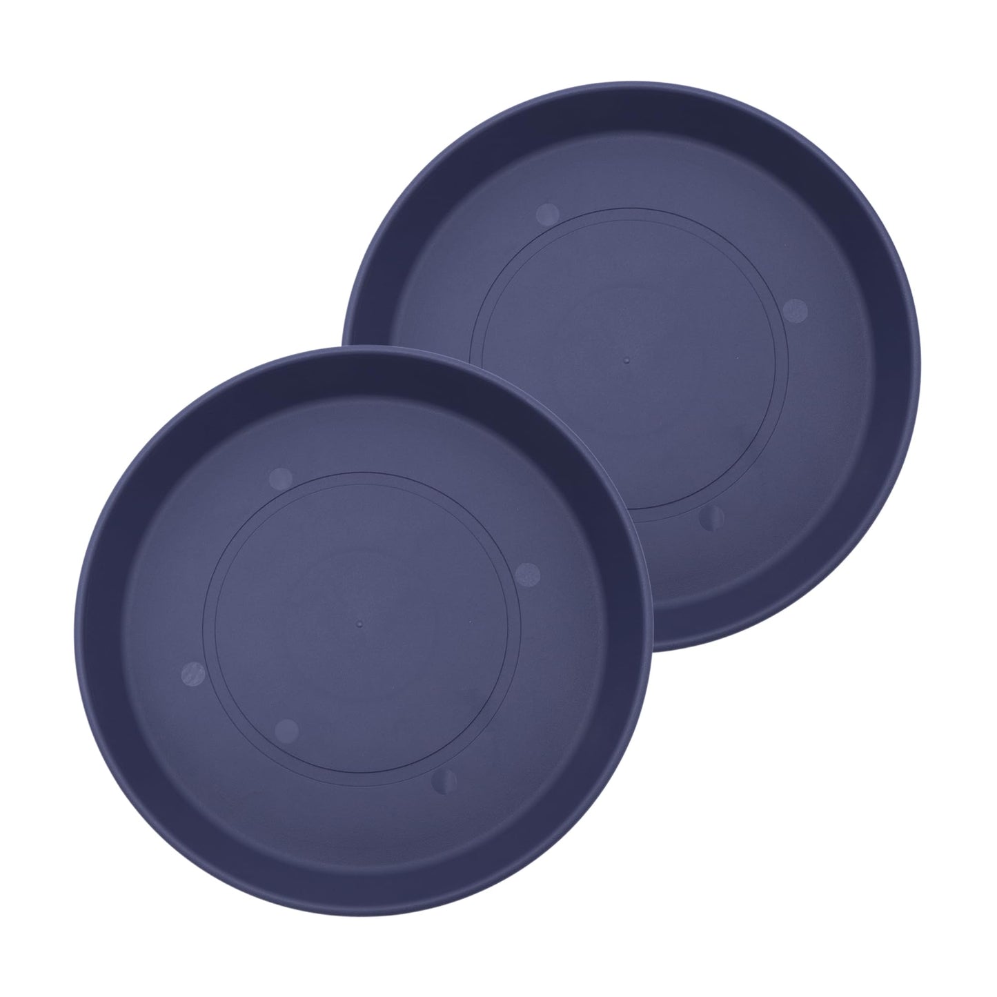 The HC Companies Round Prima Flower Pot Saucers - Plastic Plant Saucer for Outdoors & Indoors - Traditional Plant Pot Trays for Water Drainage -Durable Plant Tray (21-inch Twilight Blue, Pack of 2)