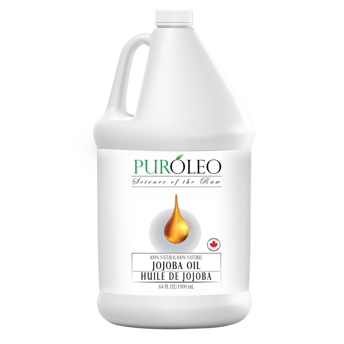 PUROLEO Jojoba Oil 64 Fl Oz/1900 ML (Packed In Canada) 100% Pure and Natural for Hair Oil, beard oil , Cuticle Oil, baby oil & Face Oil | |Personal Beauty Pack Easy to carry | Premium Leakproof unbreakable Packaging