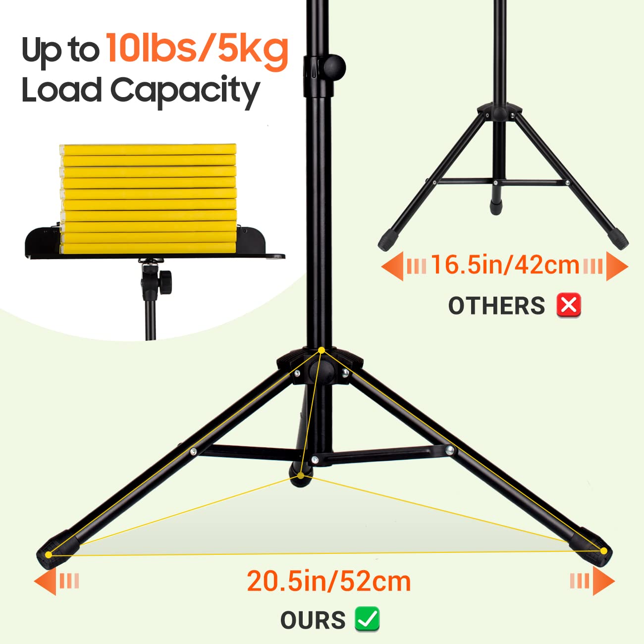CAHAYA Sheet Music Stand Portable: 2 in 1 Music Stand & Desktop Book Stand with Carrying Bag Foldable for Sheet Music Guitar Saxophone Ukulele