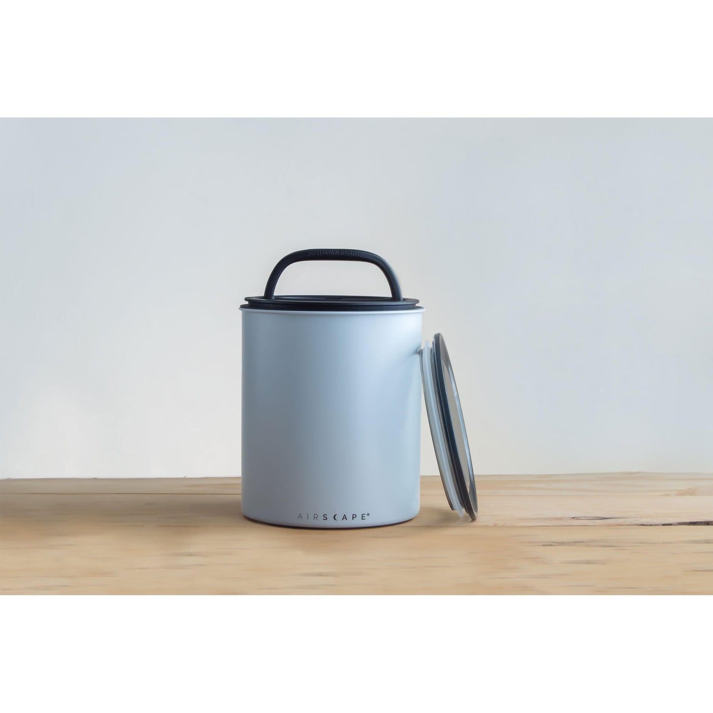 Airscape Coffee Storage Canister (2.2 lb Dry Beans) - Extra Large Kilo Size Food Container, Patented Airtight Lid with Two Way Valve Pushes Air Out to Preserve Food Freshness (Matte Gray)