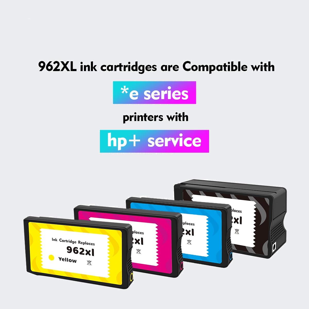 XLhippo 962XL Black Ink Cartridges for HP Printers OfficeJet Pro 9015e 9018e 9025e 9015 9018 9025 9010 9020 Series, Replacement HP962 HP 962 XL Black, Support e Series and HP+ | High Yield 2 Pack