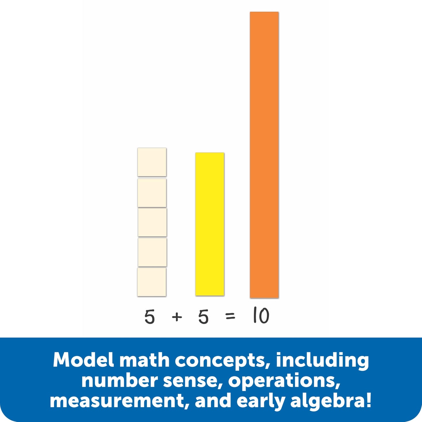 Learning Resources LER7708 Magnetic Cuisenaire Rods, Multicolor, 64 Pieces, Ages 3+