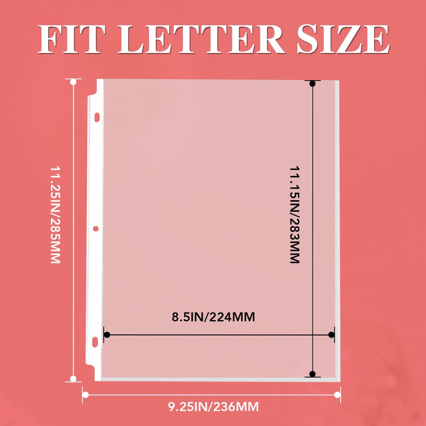 500 Pack Sheet Protectors 8.5 x 11 inch Clear Page Protectors for 3 Ring Binder Non-Glare, Plastic Sleeves for Papers, Document