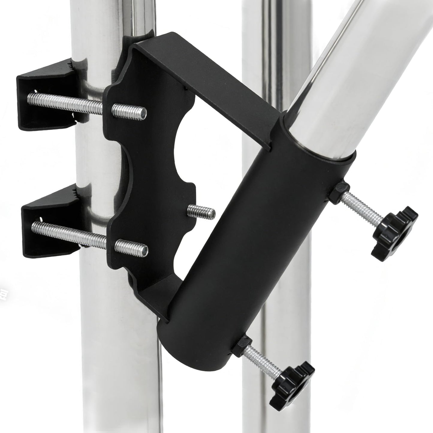 Flag Pole Holder Wall Mount Bracket Multifunctional Adjustable Flag Pole Holder Bracket,Heavy Duty Metal Flagpole Mount for House Balcony Railing Truck Deck 1.2" Inner Diameter Flag Pole Holder Clamp