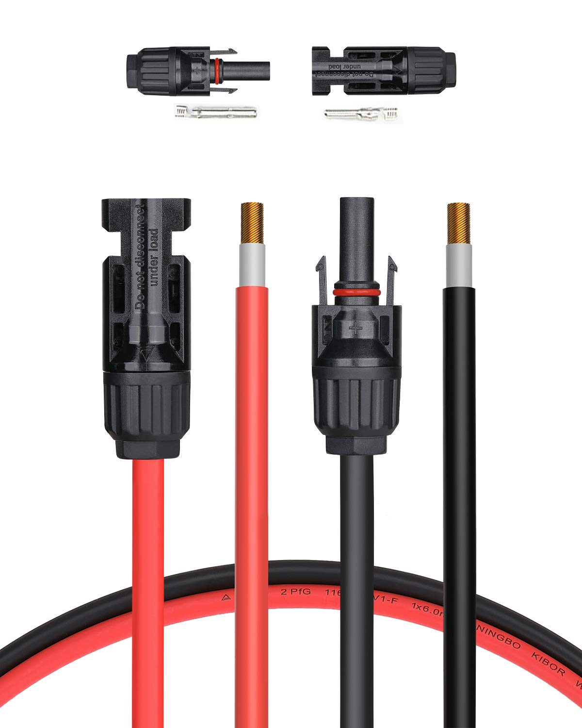 BougeRV 20 FT 10AWG Solar Cable with 2 Pairs of Solar Panel connectors,Solar Panel Cables,Solar Extension Cable,Solar Panel Adaptor Kit Tool (20FT 10AWG)
