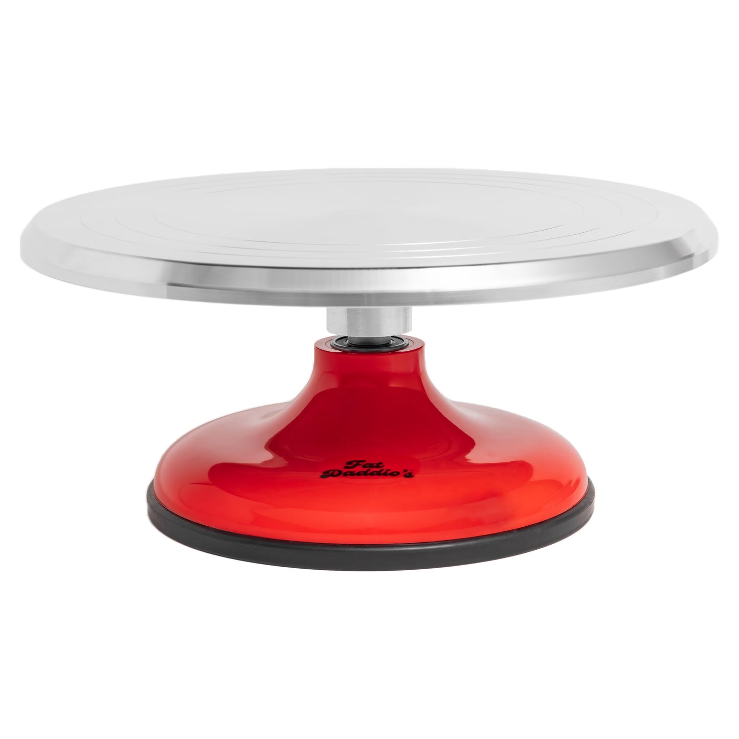 Fat Daddio's TT-1255 Revolving Cake Stand, Red and Silver