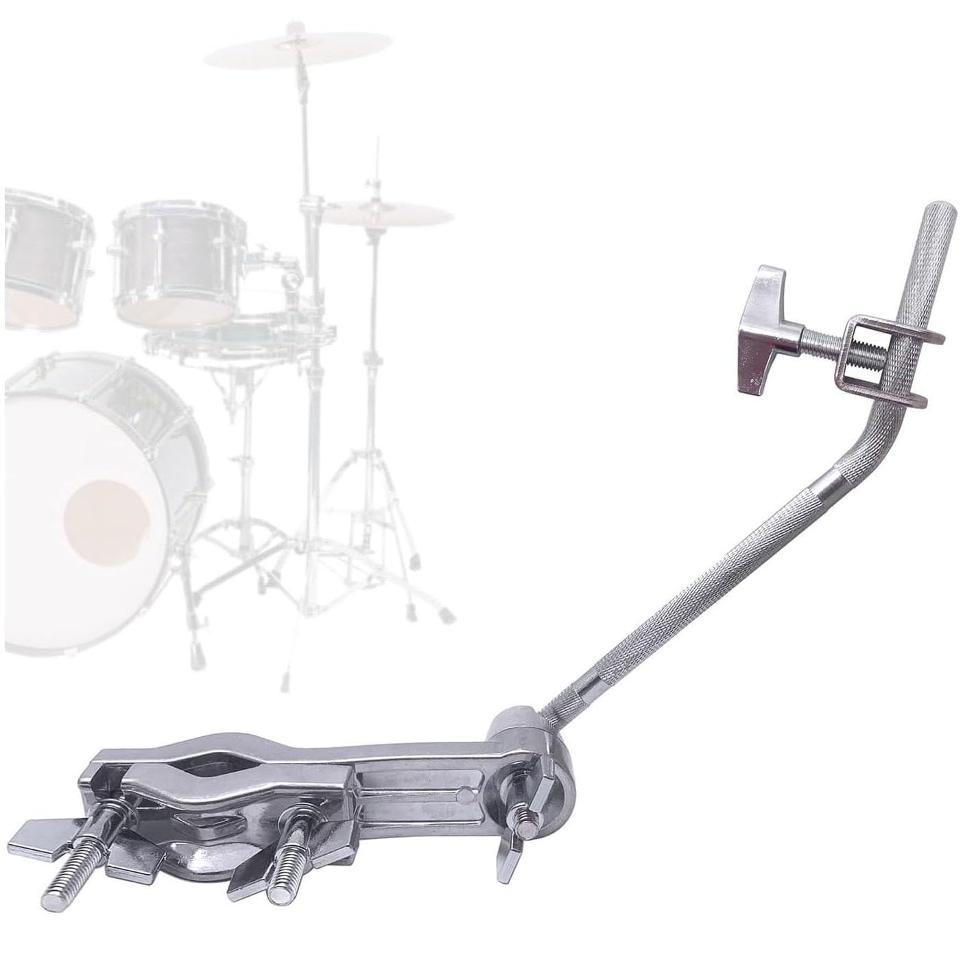 Lyfengdeam Cowbell Mounting Clamp with 30 Degree Bent Arm – Adjustable Drum Set Clamp for Percussion Accessories including Cowbell, Jam Blocks, and Tambourine – Durable and Versatile Mounting Solution