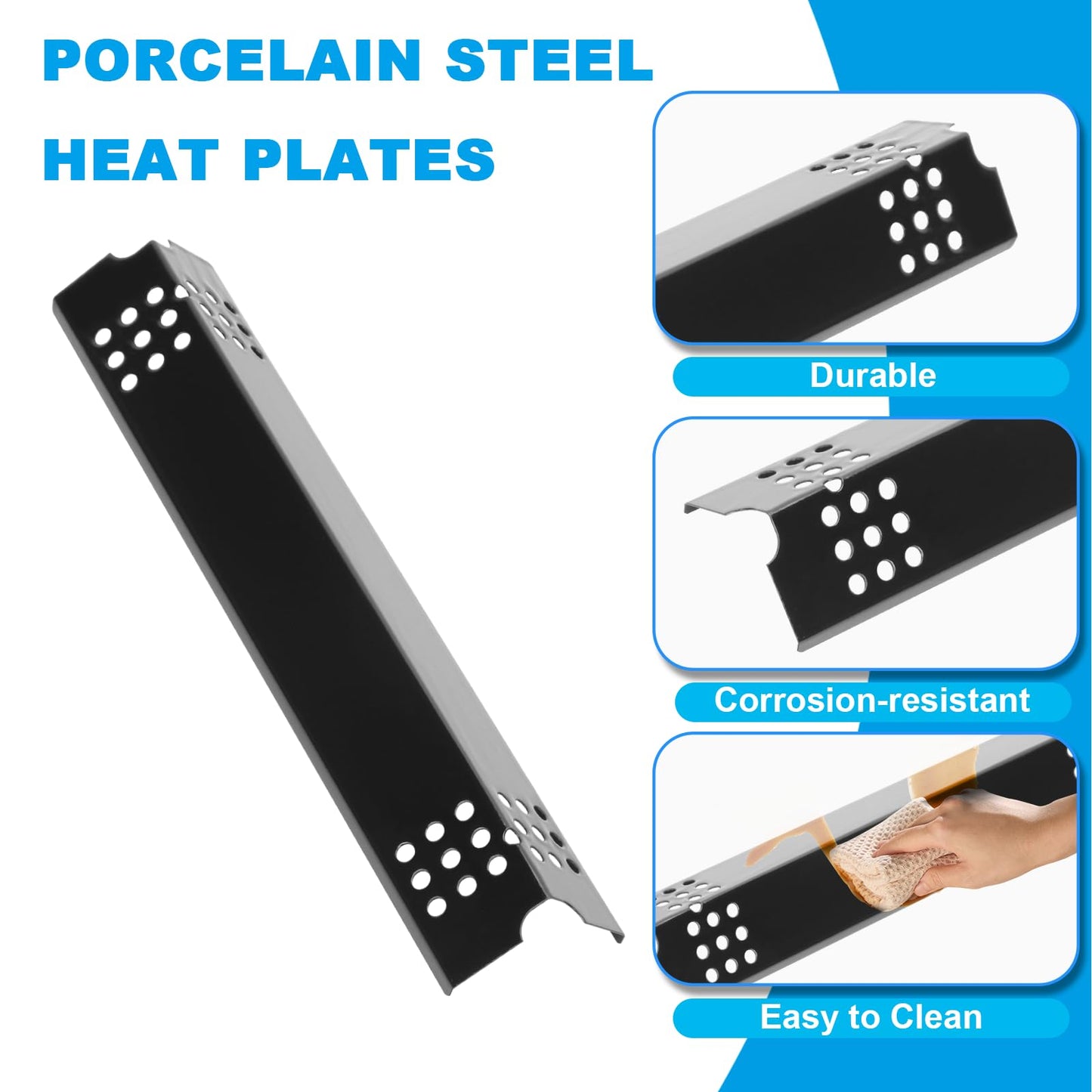 BBQ Replacement Parts for Master Chef G45313 G45308 G45323 G45306 G45309 G45307 Gas Grills, Heat Shield Plates and Grill Burner Tubers Parts Kit for Charbroil 463241313 463241013 463241413