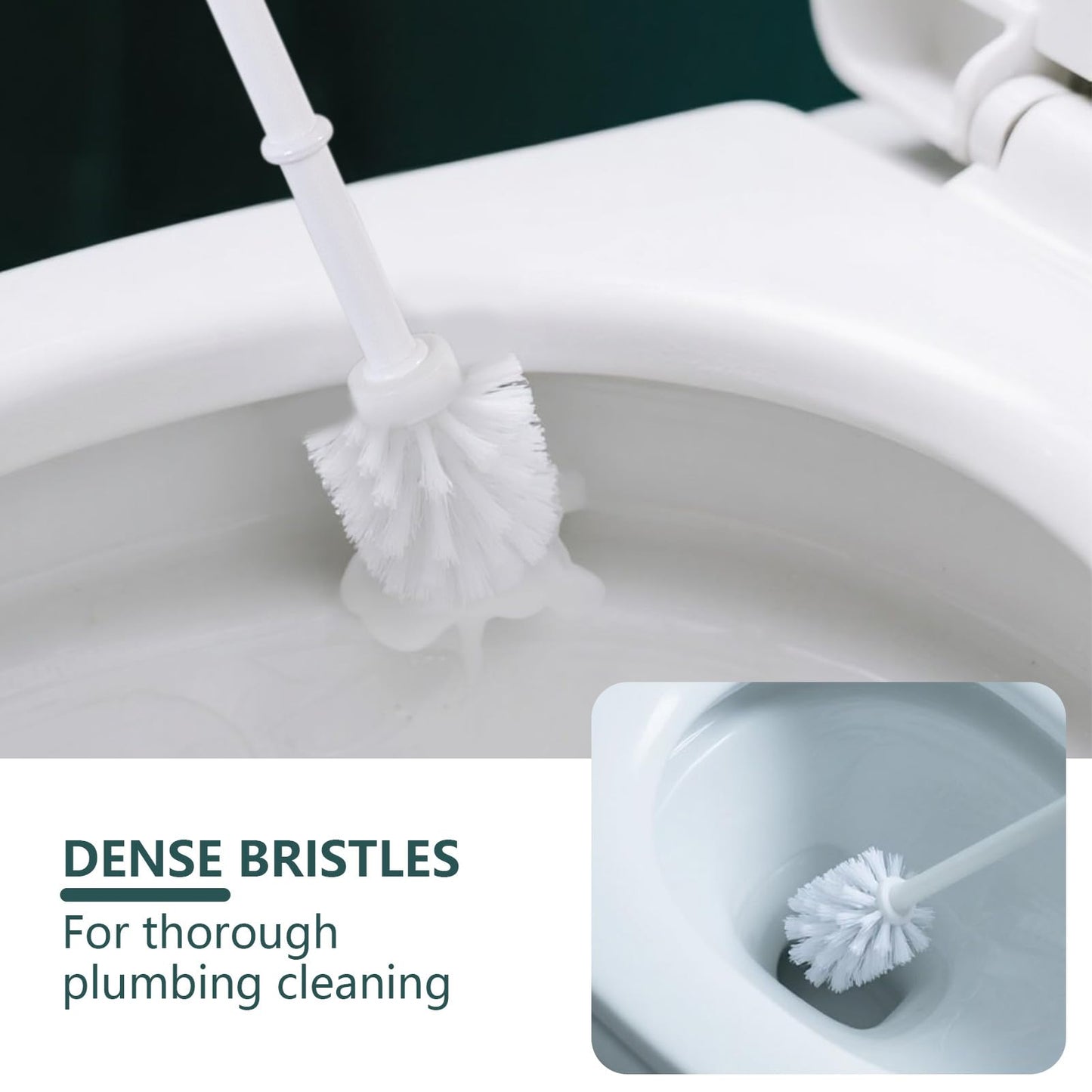 Toilet Brush Holder Set for Bathroom Cute Dog Base Solidly Toilet Bowl Brush Holder and Decorative Bathroom Ceramic Cleaning Kit with Brush and Holder (White)