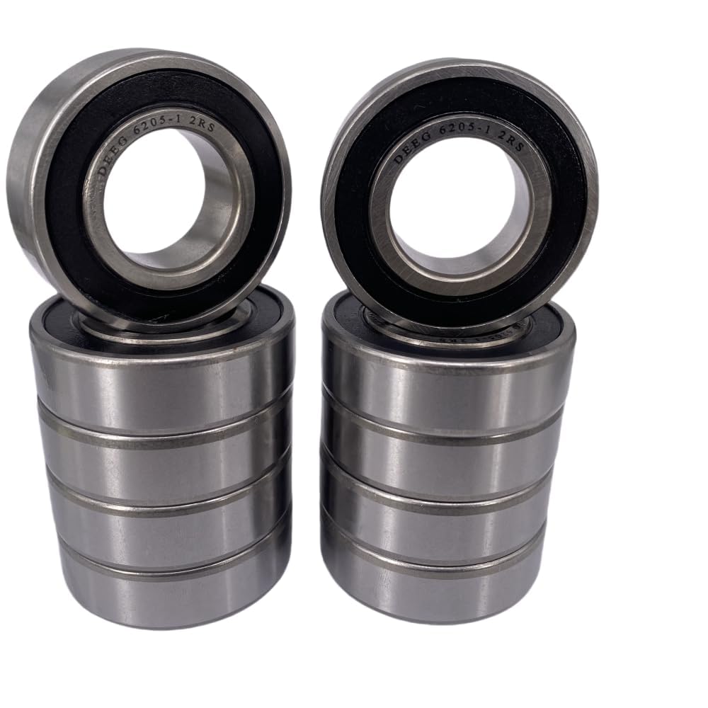 DEEG 10 PCS 6205-1-2RS Spindle Bearing 1 inch bore 6205-16-2RS 1" x52x15mm Bearing for Kubota 70060-00129 7006000129, 08101-06205 0810106205