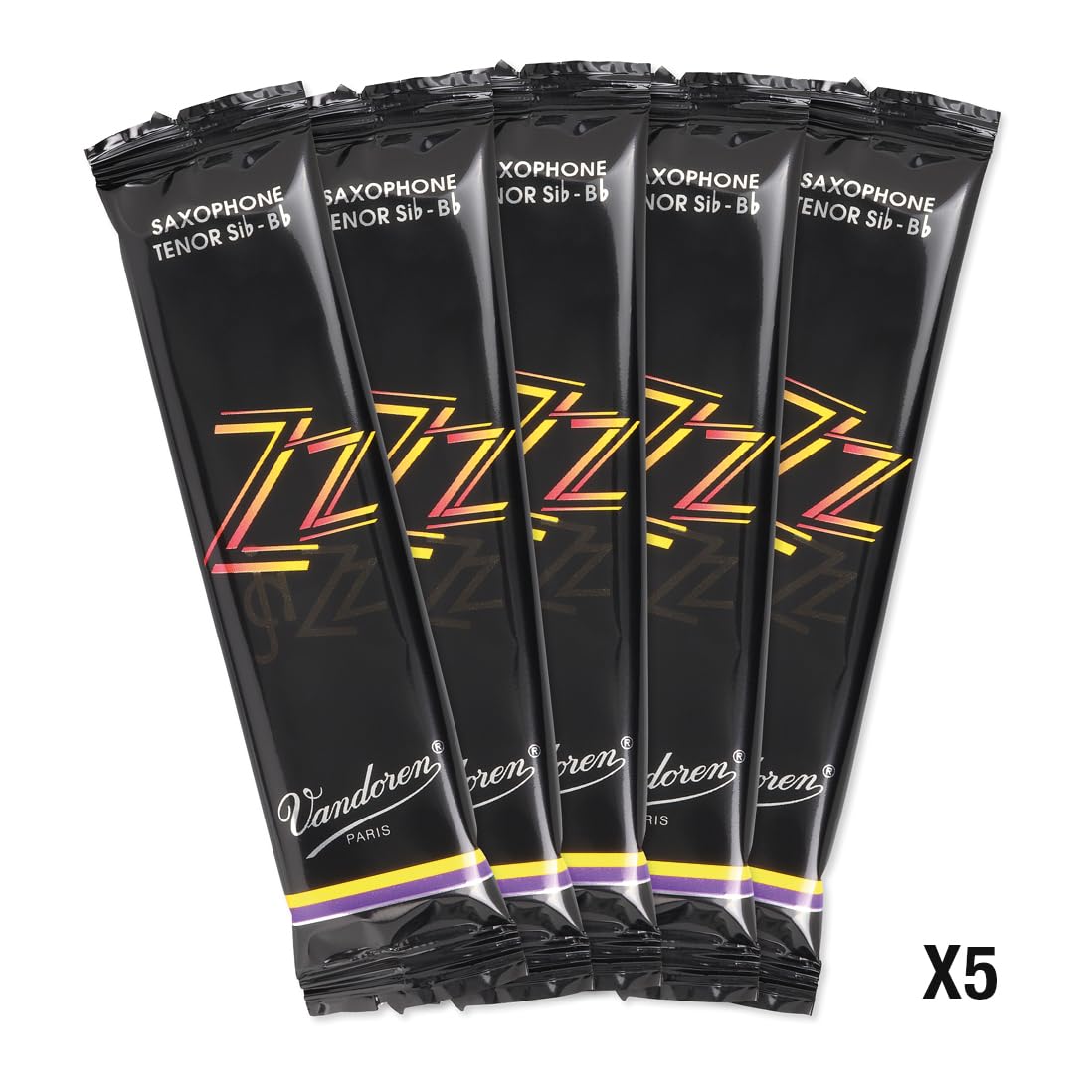 VANDOREN SR4225 ZZ Tenor Saxophone Reeds, 2-1/2, Box of 5