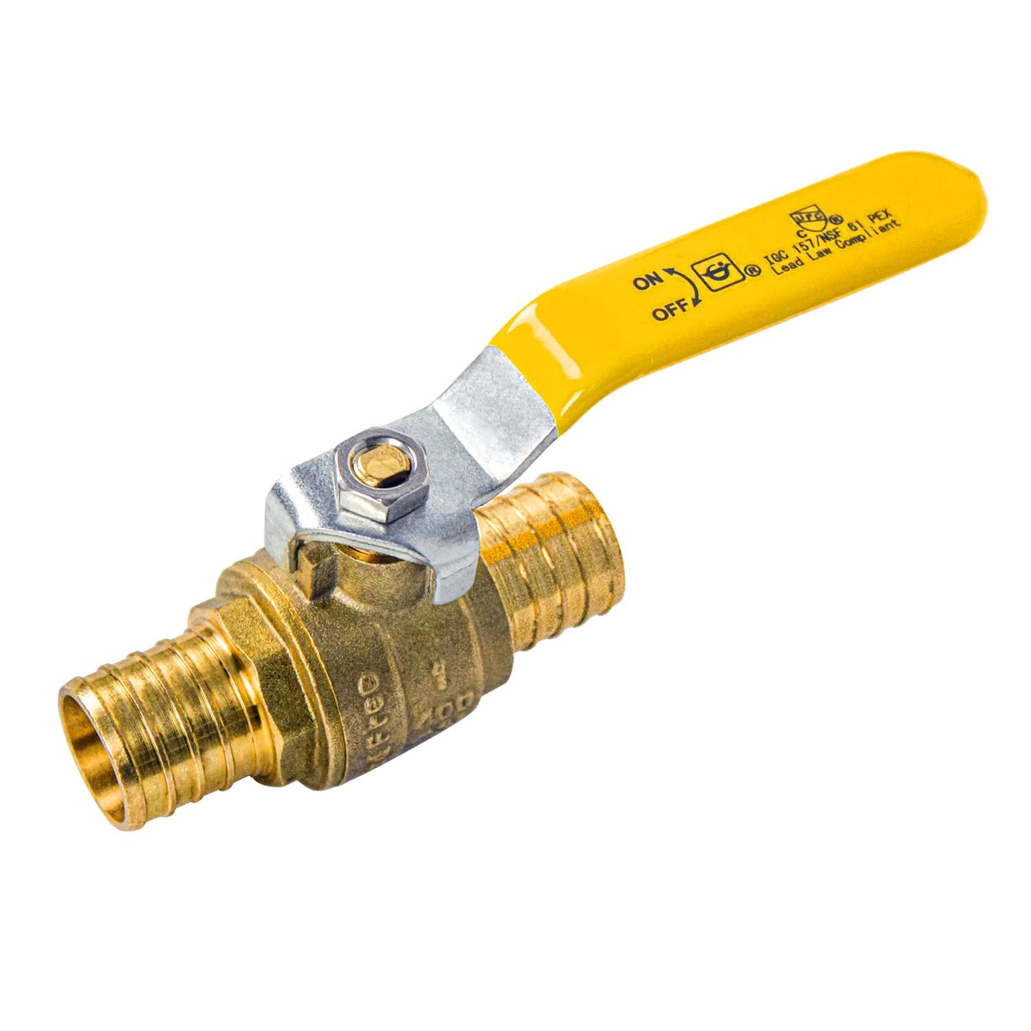 AB 1 Inch X 1 Inch PEX Ball Valve, Full Port Water Stop Shut Off, Lead Free Water Shut Off Valve
