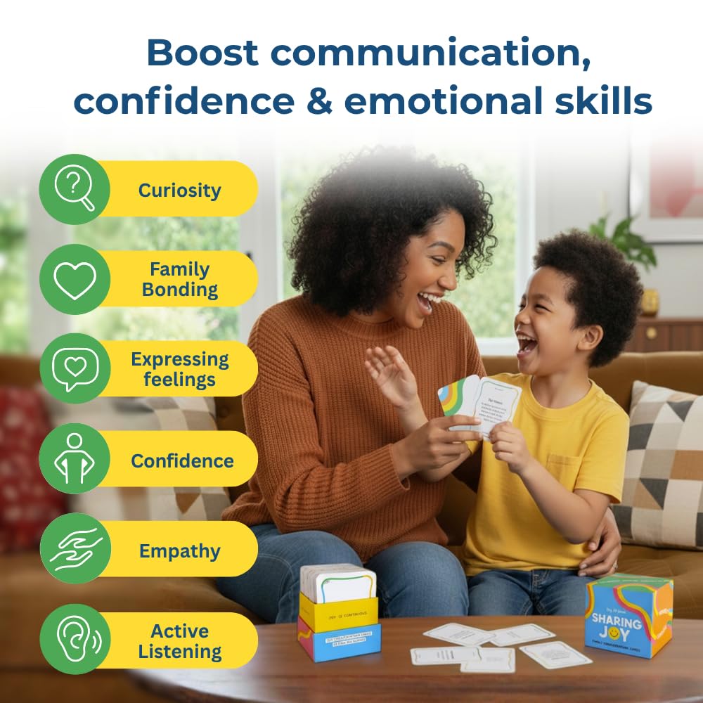 Big Life Journal Sharing Joy Family Conversation Cards - 150 Cards That Bring Families Closer Together, Put Down The Phones & Connect with Family, Meaningful Talk, Great for Dinner Table, Road Trips