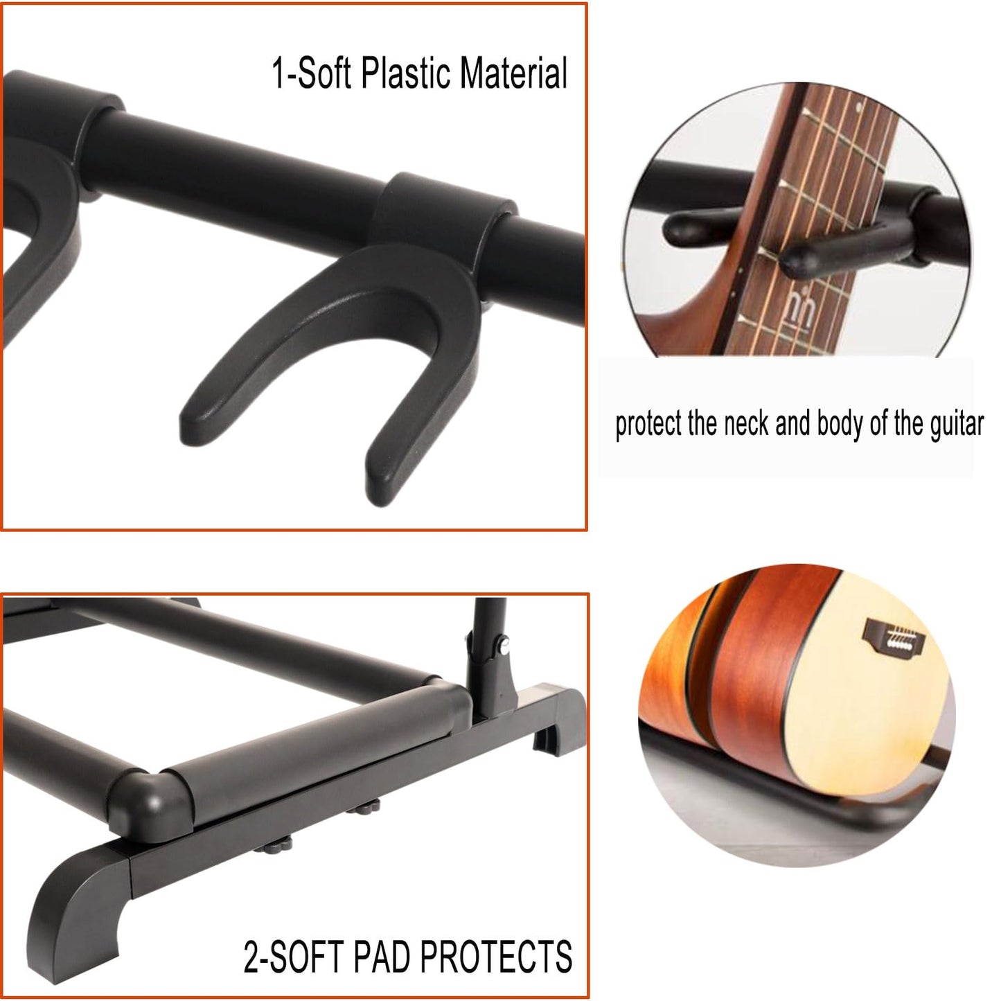 YEVVAIOC Multi Guitar Stand 5 Guitar Stand Rack Folding Guitar Stand Multiple 5-Space Instrument Stage Studio Display Rack Movable 5 Holder.