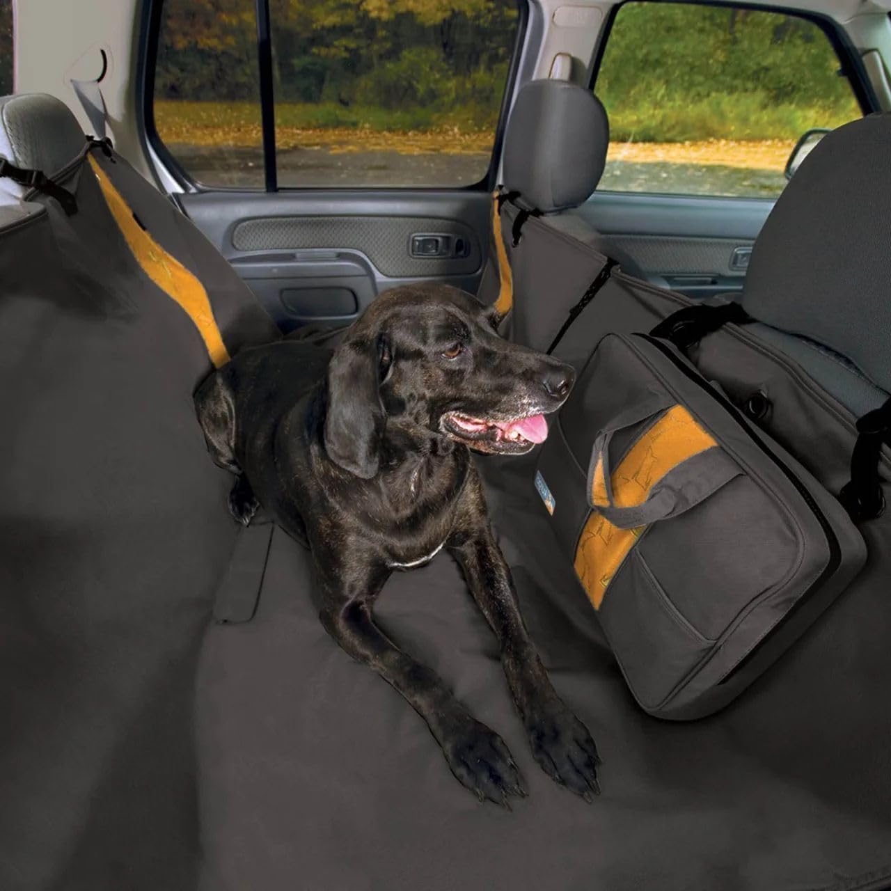 Kurgo Dog Hammock Car Seat Cover for Pets, Pet Seat Cover, Car Hammocks for Dogs, Water, Resistant, Wander, Heather, Journey, Half, Coast to Coast, Cars, Trucks, SUVs, Black, Grey, Black/Khaki