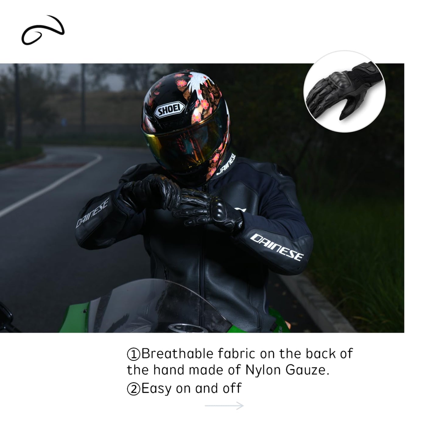 Antilooz Chaser-Motor-2024REG, Motorcycle Gloves for Men and Women, Motorbike Gloves for Riding, Road Racing, Cycling, Climbing, Motocross (Black, XL)