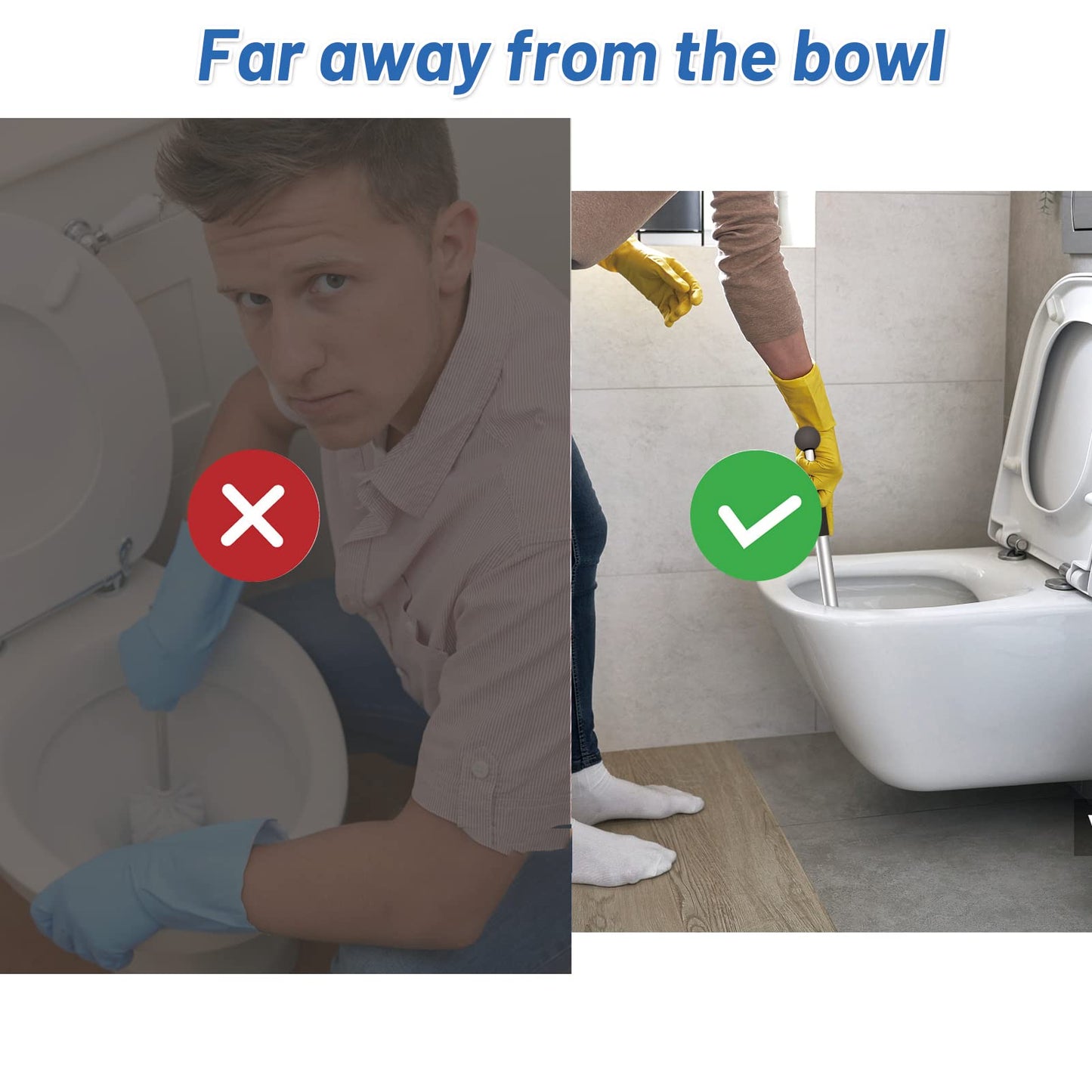 Pumice Stone for Toilet Bowl Cleaning with Extra Long Wand for Deep Clean-Removes Limescale&Hard Water Stains-Toilet Brush/Tile/Grout/Swim Pool/Grill with 1 Wand+8 Pumice Stones