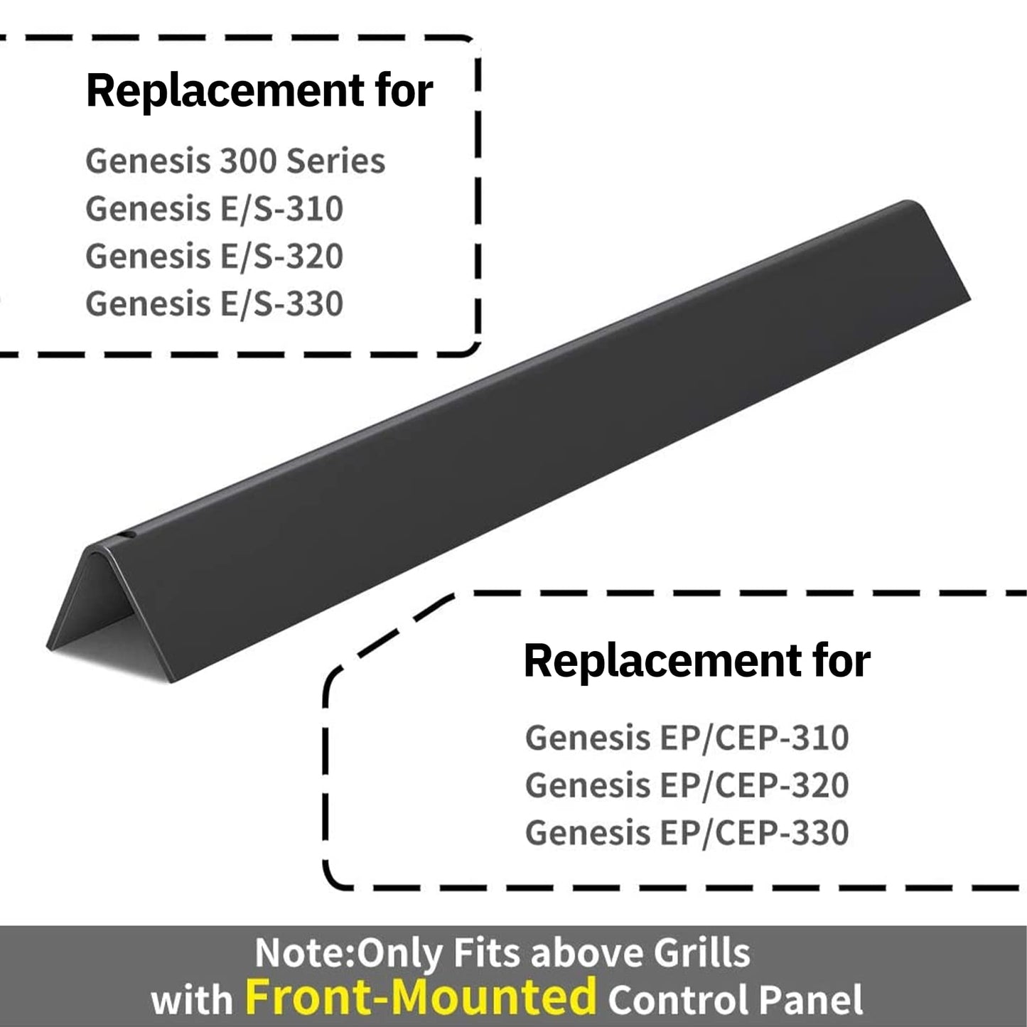 X Home 17.5" Heavier Flavorizer Bars Replacement for Weber Genesis 300 Series with 3 Burner Gas Grills(Front-Mounted Control), Genesis E-310 E-330 (NOT Fit for Genesis II), Porcelain-enameled, 5-Pack
