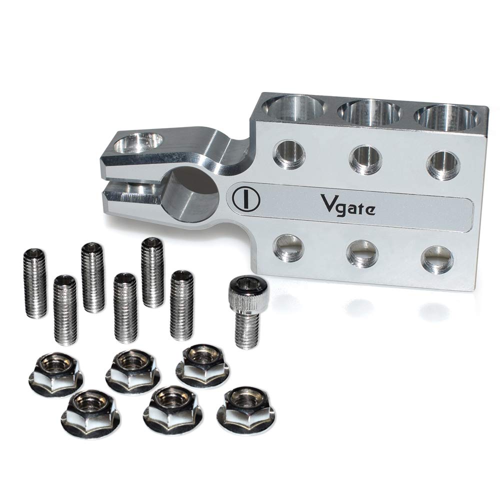 Vgate Lead Acid Battery Terminal Clamps, 8AWG up to 4/0(XL) AWG Gauge, 12-Way Connectors, Positive and Negative (+/-)(Pair) for SAE/DIN/EN Tapered Top Post