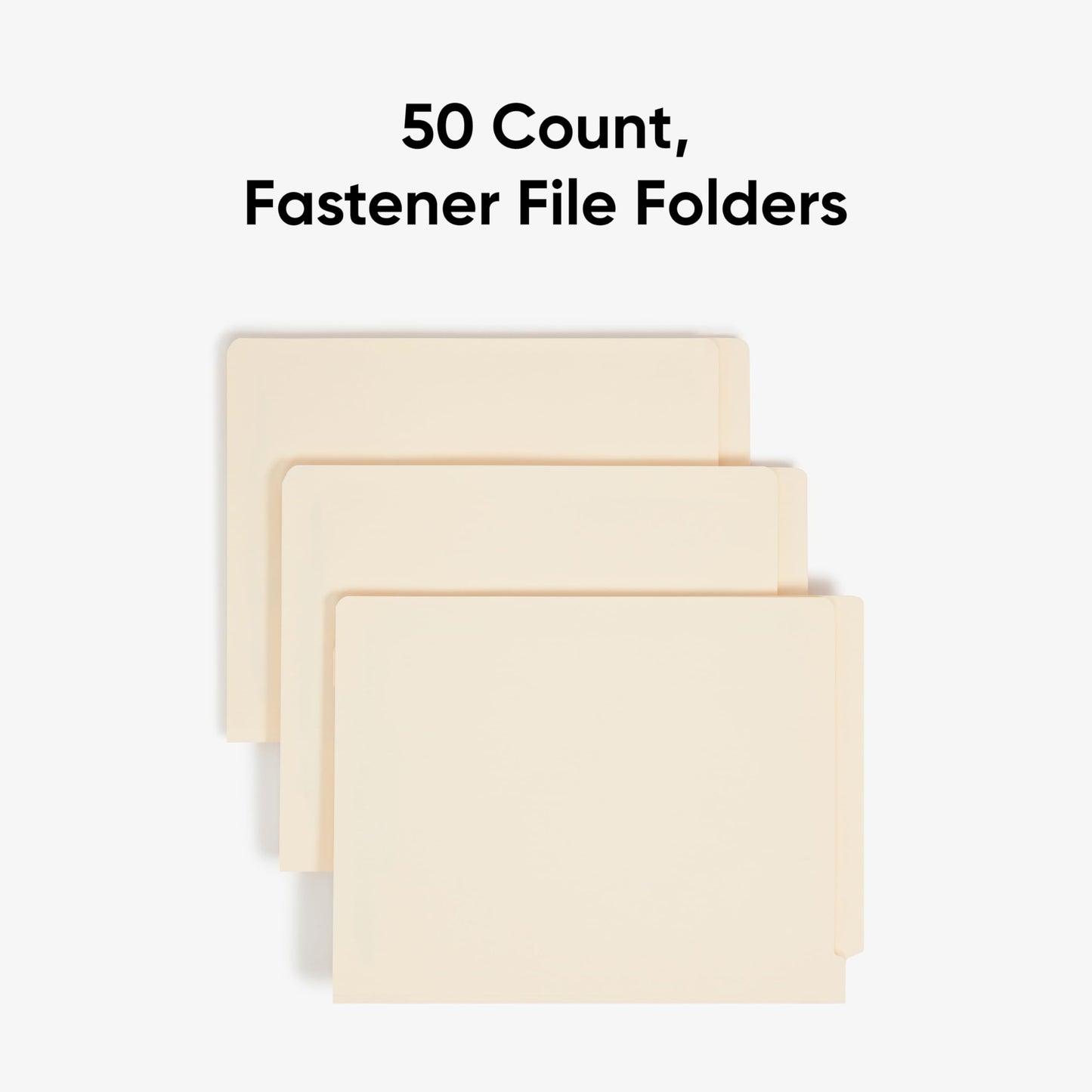 Smead End Tab Fastener File Folders, Letter Size, 14 Point, Straight Cut, Reinforced Tab, Two Fasteners in Positions #1 and #3, Manila, 50 Per Box (34215)