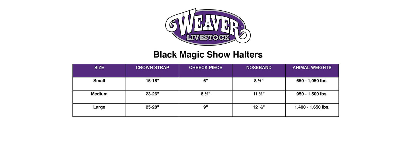 Weaver Leather Livestock Black Magic Show Halter, Medium