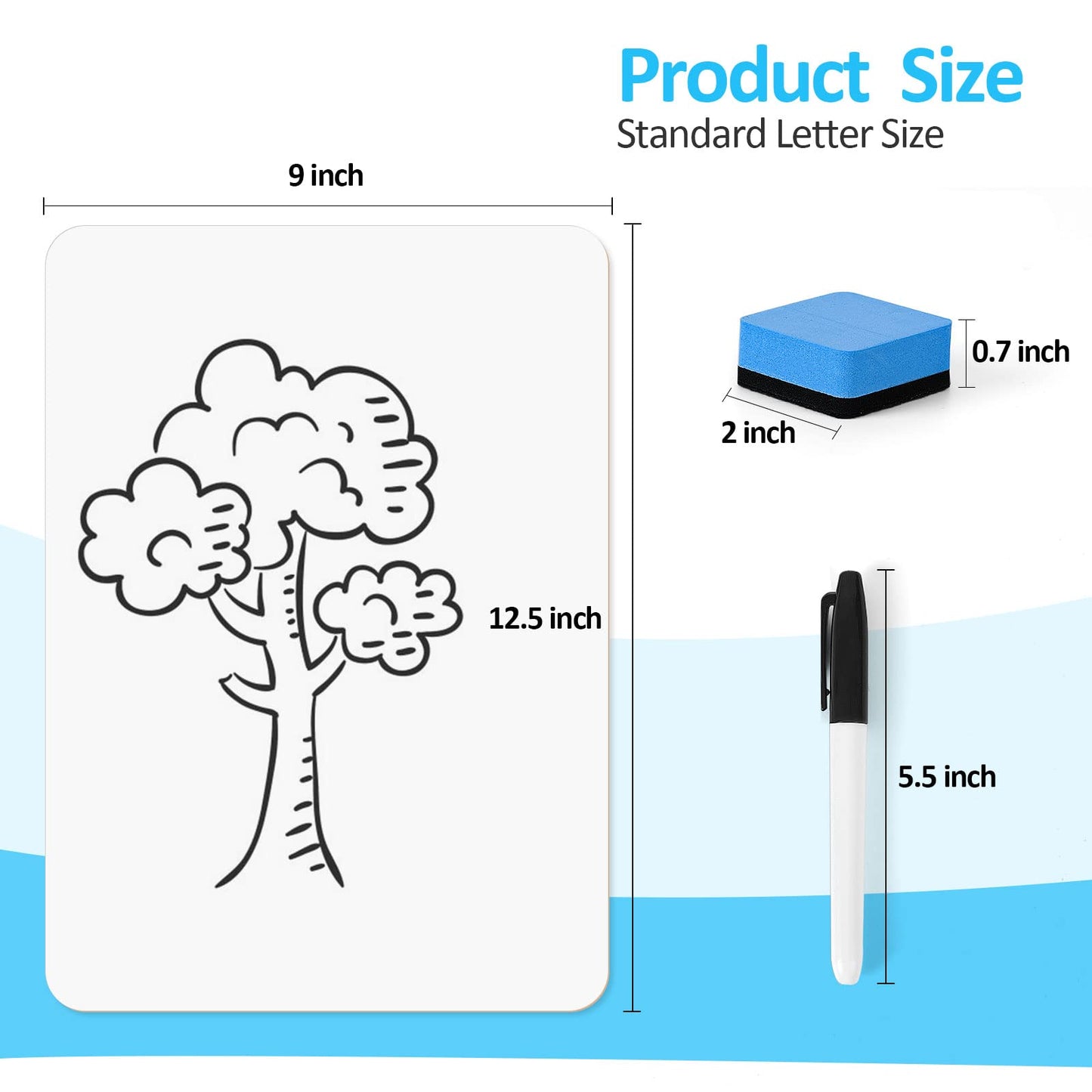 Dry Erase LapBoards, PANDRI 26 Pack Double Sided 12.5 x 9 Inch Dry Erase Boards with 26 Erasers and 26 Markers, Whiteboards for Office Students Classroom Teacher Supplies