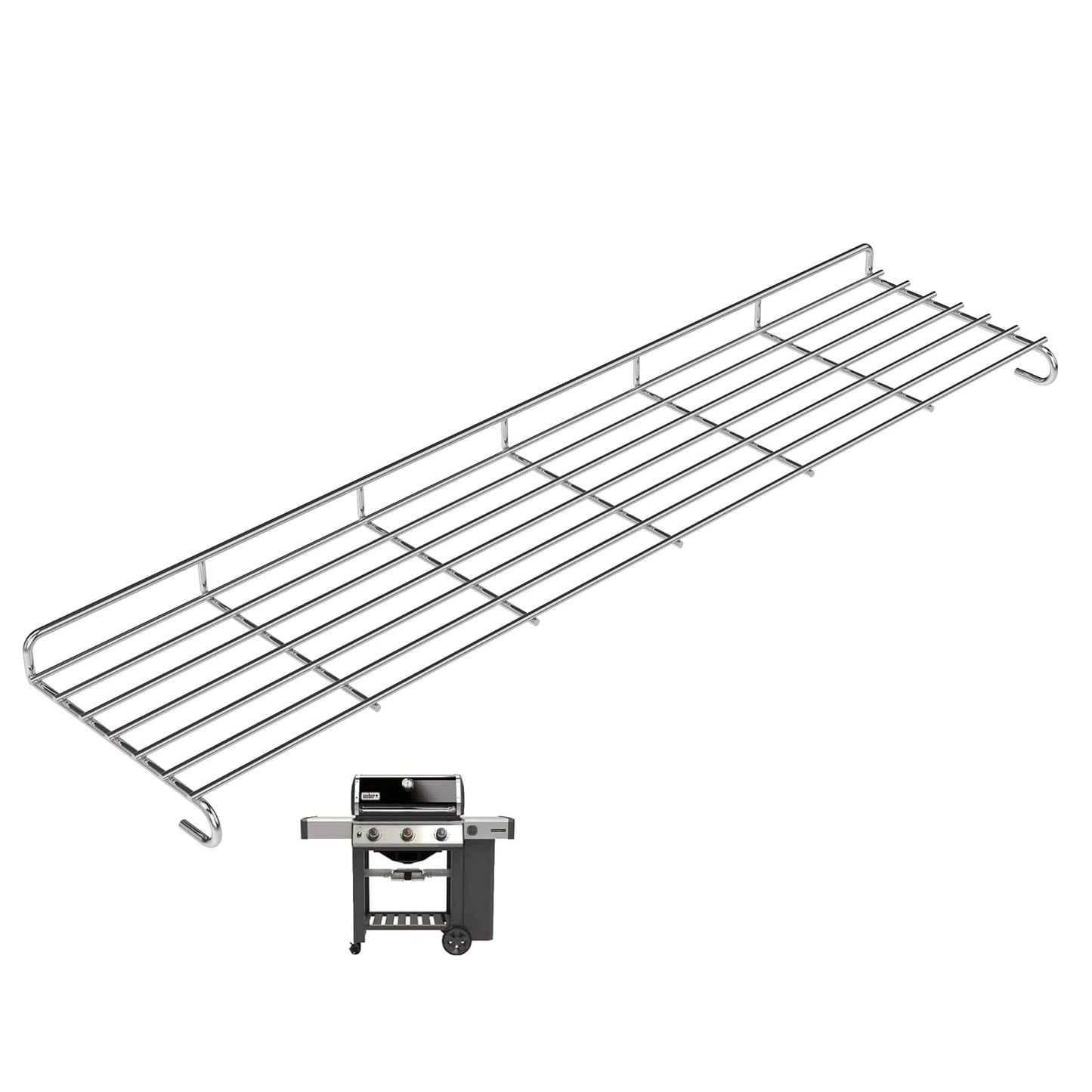 66044 Warming Rack Replacement for Weber Genesis II 300 Series GS4 4-Burner Grills, Stainless Steel Upper Grill Rack for Weber Genesis II E-310 E-315 E-330 E-335 S-310 3-Burner Models, 25 3/4"