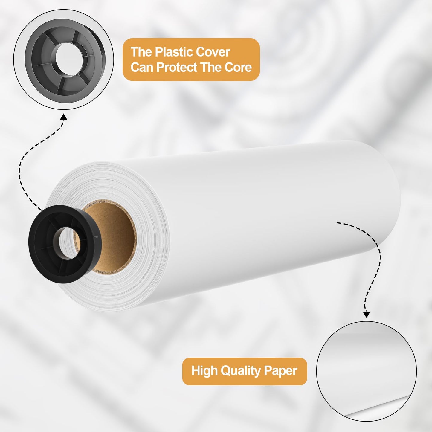 Wide Format Paper 24” x 150' CAD Rolls, 1 Roll Plotter Paper on 2" Core for CAD Drawings, Engineering Plans, GIS Maps & Architectural Designs