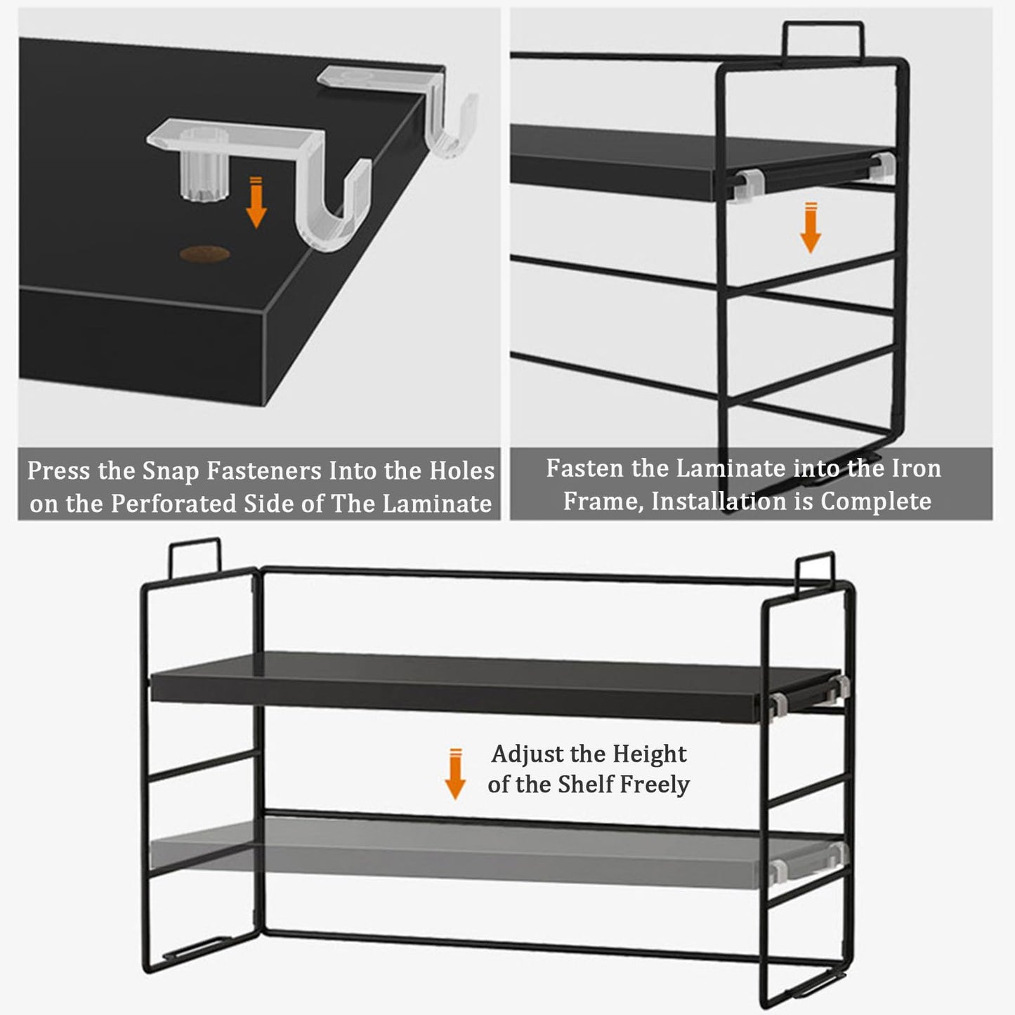Desktop Organizer Shelf, 3 Tiers Desktop Bookshelf, Adjustable Desk Display Shelf, Small Bookshelf for Desktop Storage, Countertop Bookcase for Office Supplies, Home Decor and Kitchen (White)