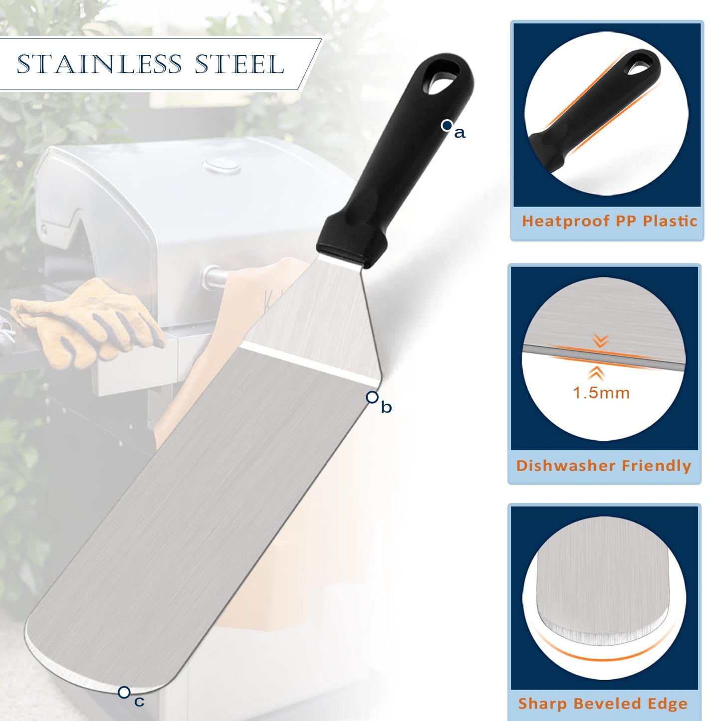 20Pcs Griddle Accessories Kit, HaSteeL Stainless Steel Flat Top Teppanyaki Tools Set for Indoor Outdoor BBQ Camping Cooking, Include Melting Dome, Bacon Press, Metal Spatulas, Scrapers, Easy to Clean