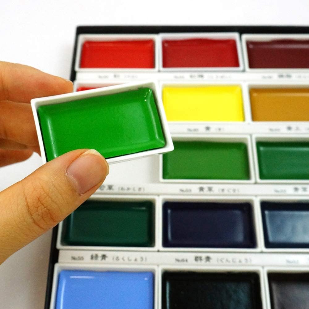 Kuretake GANSAI TAMBI Watercolor Paint Set, 36 Colors, Professional-quality for artists and crafters, for kids, adult, Made in Japan