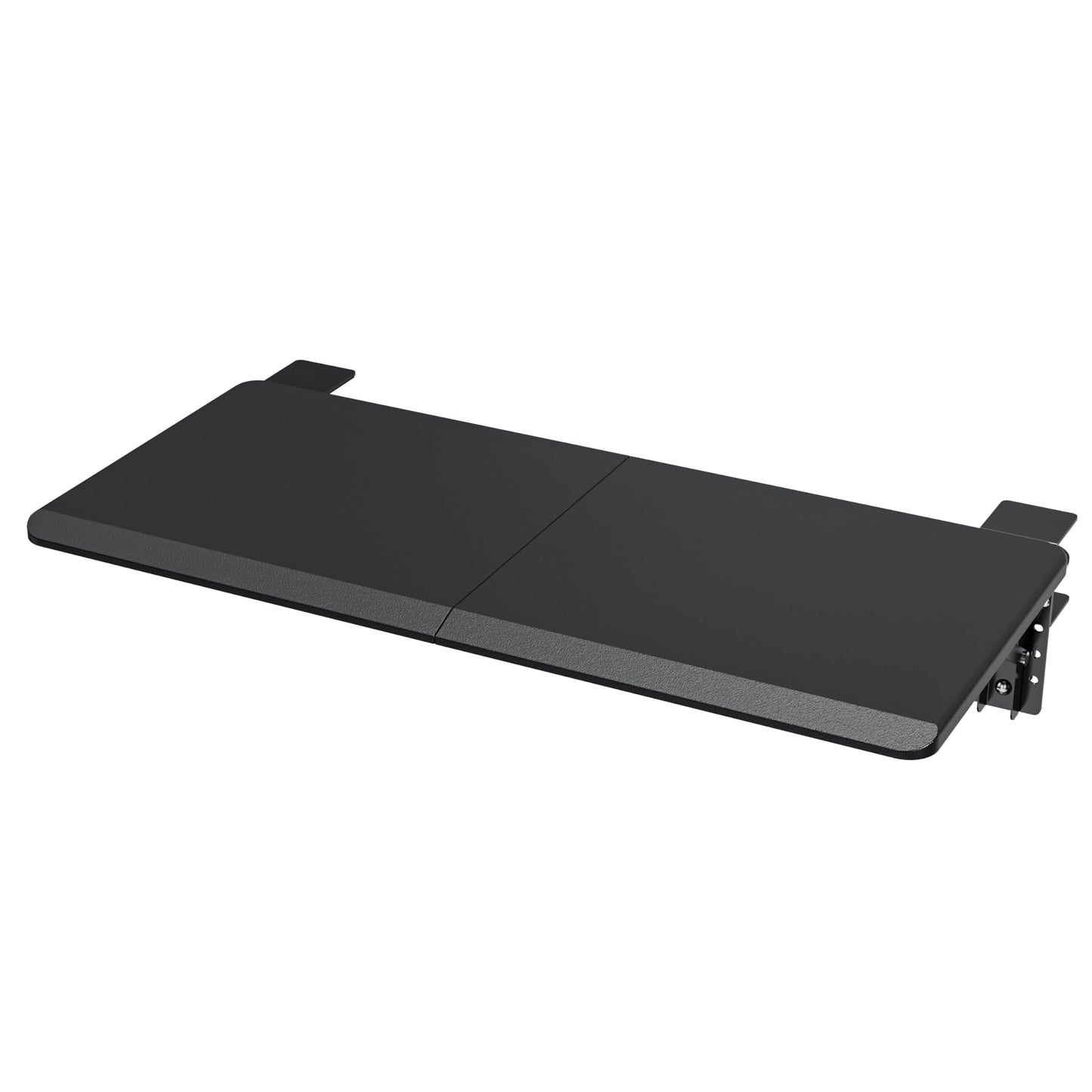 Ergonomics Desk Extender Tray, 25.6"x11.4" Large Size Foldable Keyboard Tray Platform Clamp On, Armrest Support for Home and Office, Black