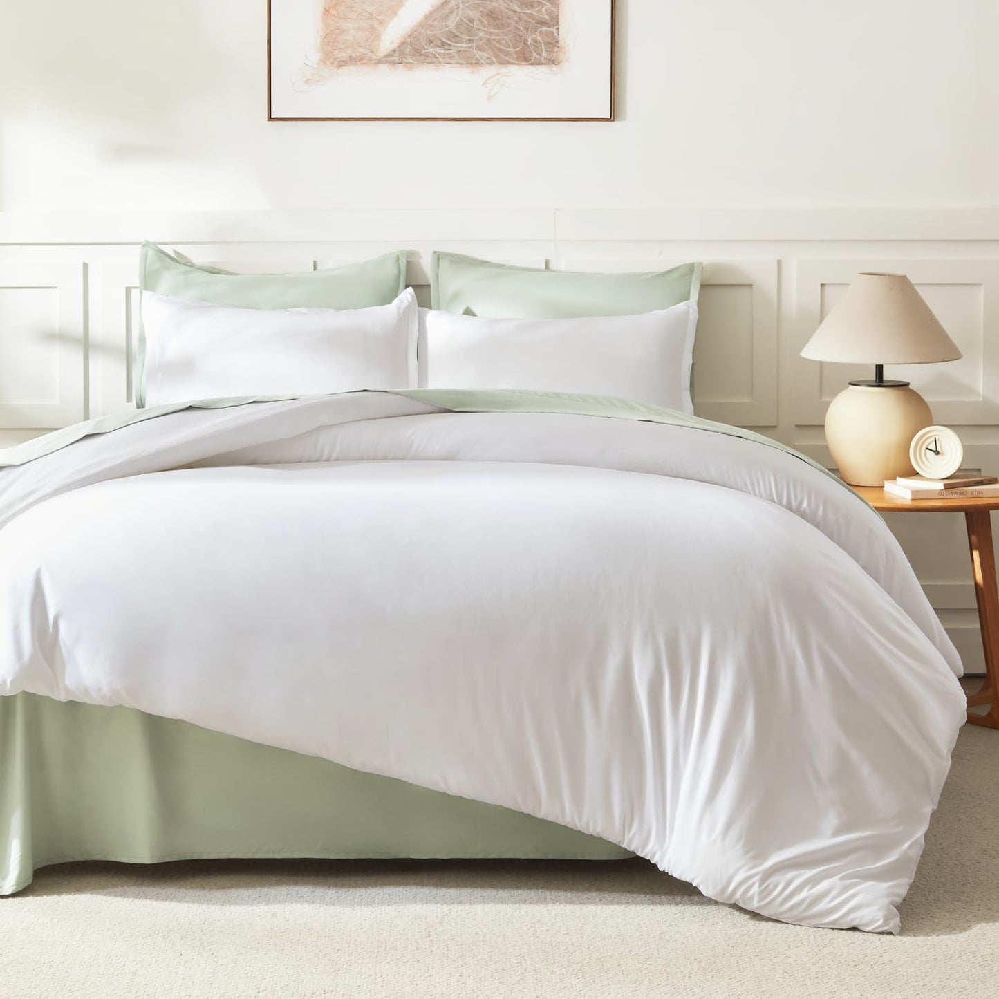 Litanika California King Comforter Set White - 3 Pieces Cal King Lightweight Soft Plain Bed Comforter, Oversized Down Alternative Bedding Set - Machine Washable (104x96In, 2 Pillowcases)