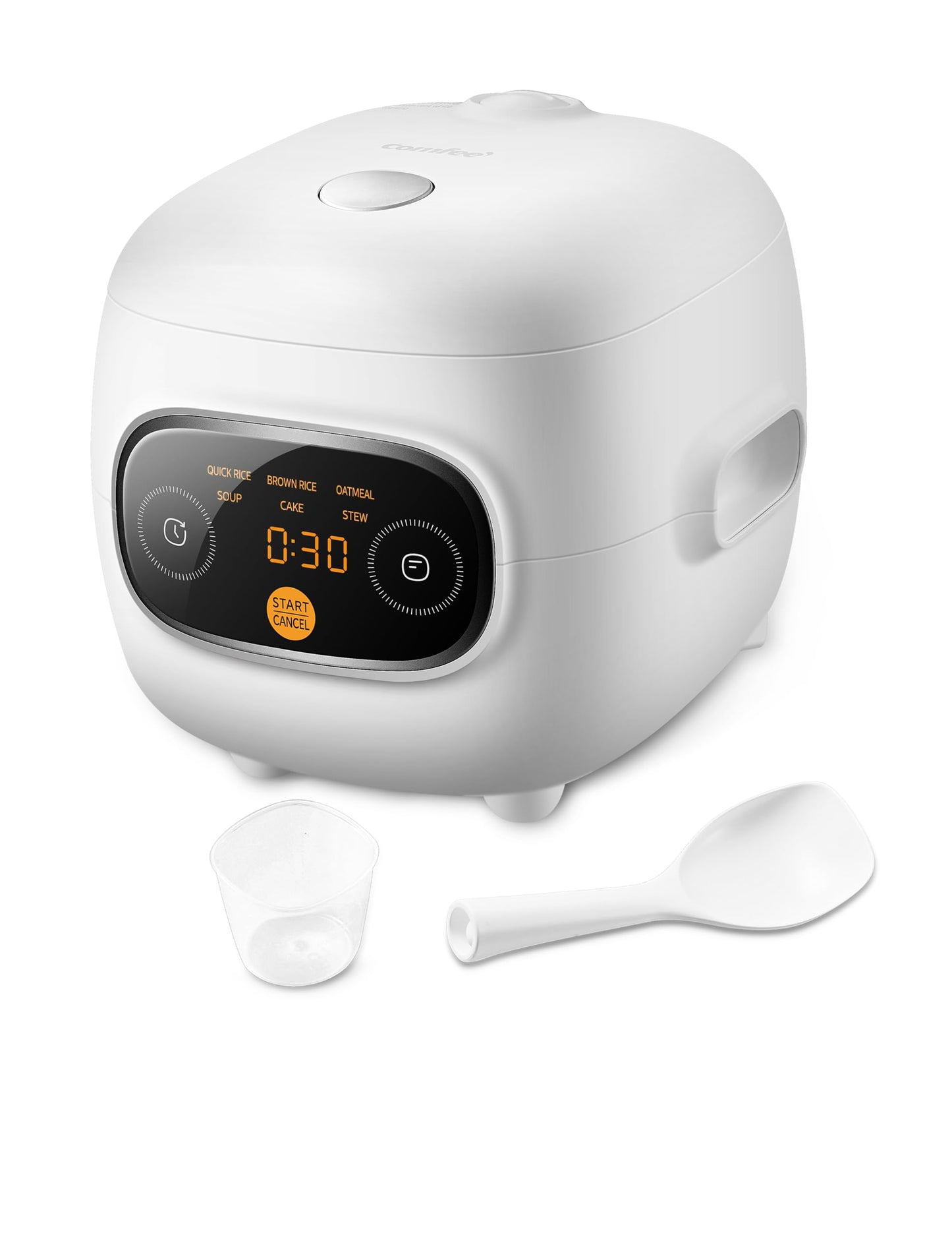 COMFEE Mini Rice Cooker 5 Cups Cooked/2.5 Cups Uncooked, Portable Non-Stick Rice Maker, 24 Hour Timer Delay, 6 Functions, Fast Cooker, Brown Rice, Oatmeal, White