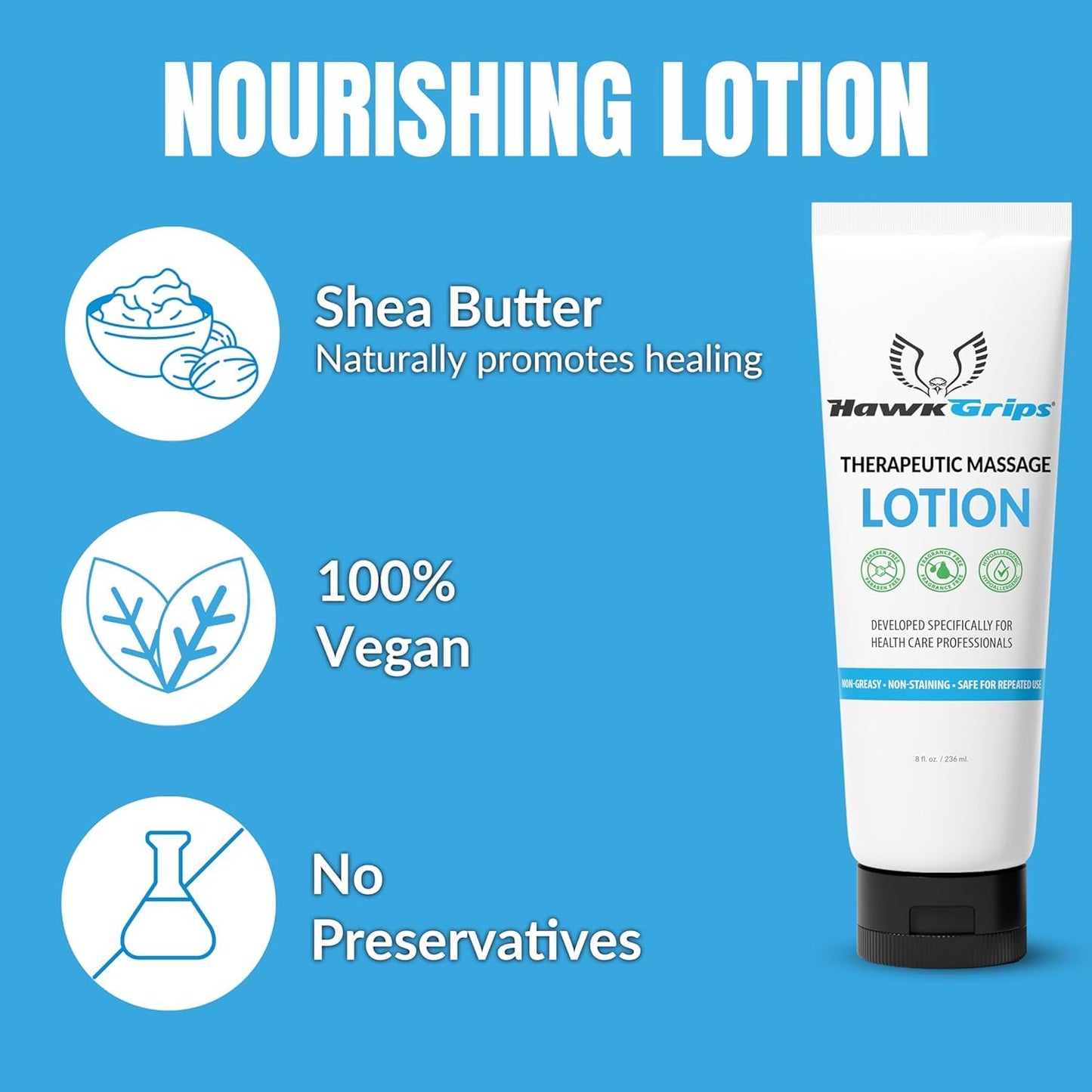 8oz Therapeutic Massage Lotion for Massage Therapy, Unscented, Professional, Scraper Tool Massage Lotion, Deep Tissue, Cupping Therapy, Non-Greasy, Non-Staining, Shea Butter, Pack of 6