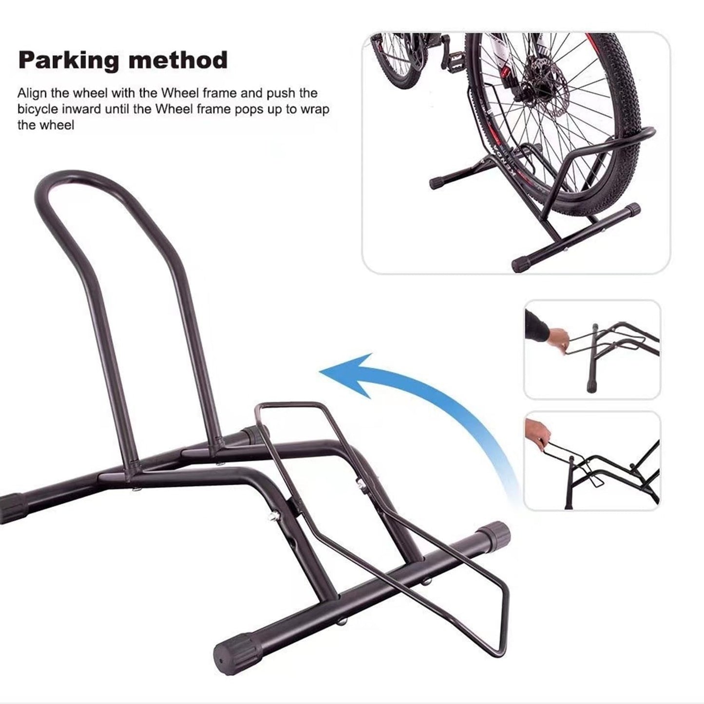 Bike Stand Floor Parking Rack Portable Mountain Bike Support Rack, Repair Display Rack, Road Bike Indoor Riding Stand，Bikes Indoor Outdoor Garage Storage