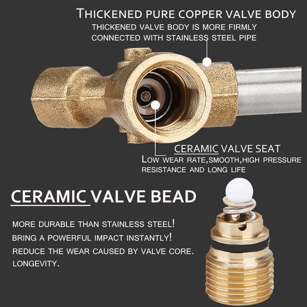 CREEXEON Pressure Washer Short Gun, Commercial 5000 PSI / 10.5 GPM, Swivel Inlet, 3/8 Inch M22 14mm and M22 15mm, With 5 Spray Tips,3 Adapters Inclued,Sturdy Design Universal for Most Pressure Washers