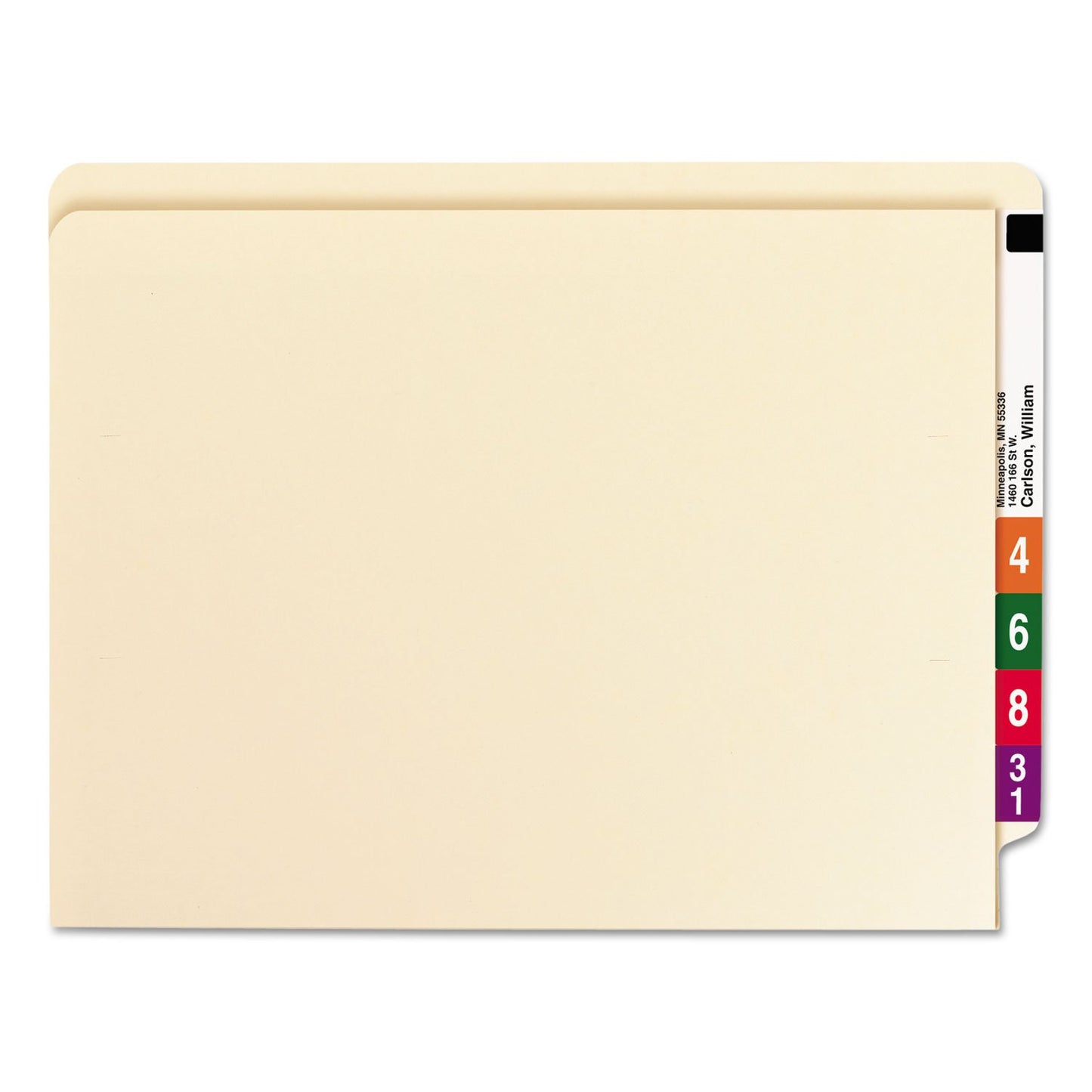 Smead Shelf-Master Straight Cut 2-Ply End Tab Pocket Folders with Fastener 50 Count (34100)