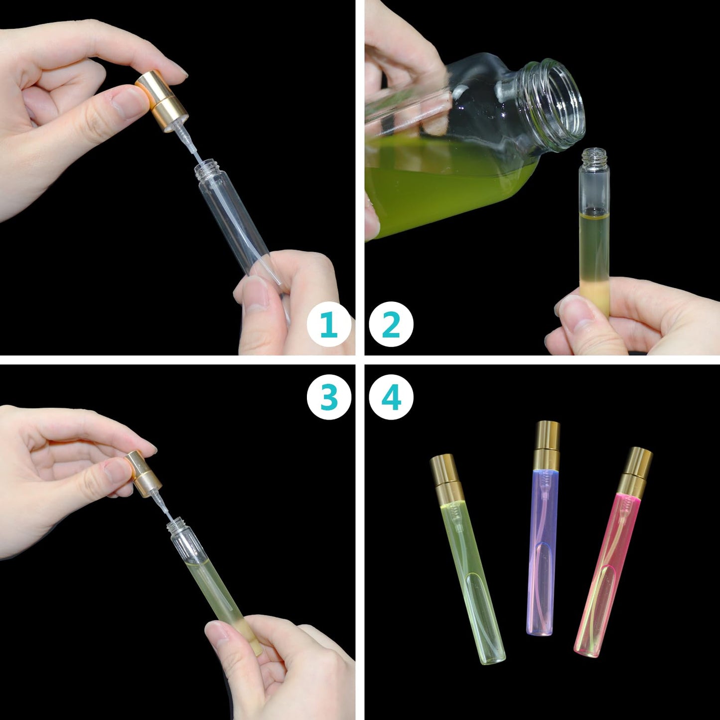 75 Pcs Mini Spray Bottles 10 ml Clear Glass Perfume Bottles Refillable Fine Mist Perfume Atomizer Portable Empty Sample Containers for Cleaning, Essential Oils, Travel