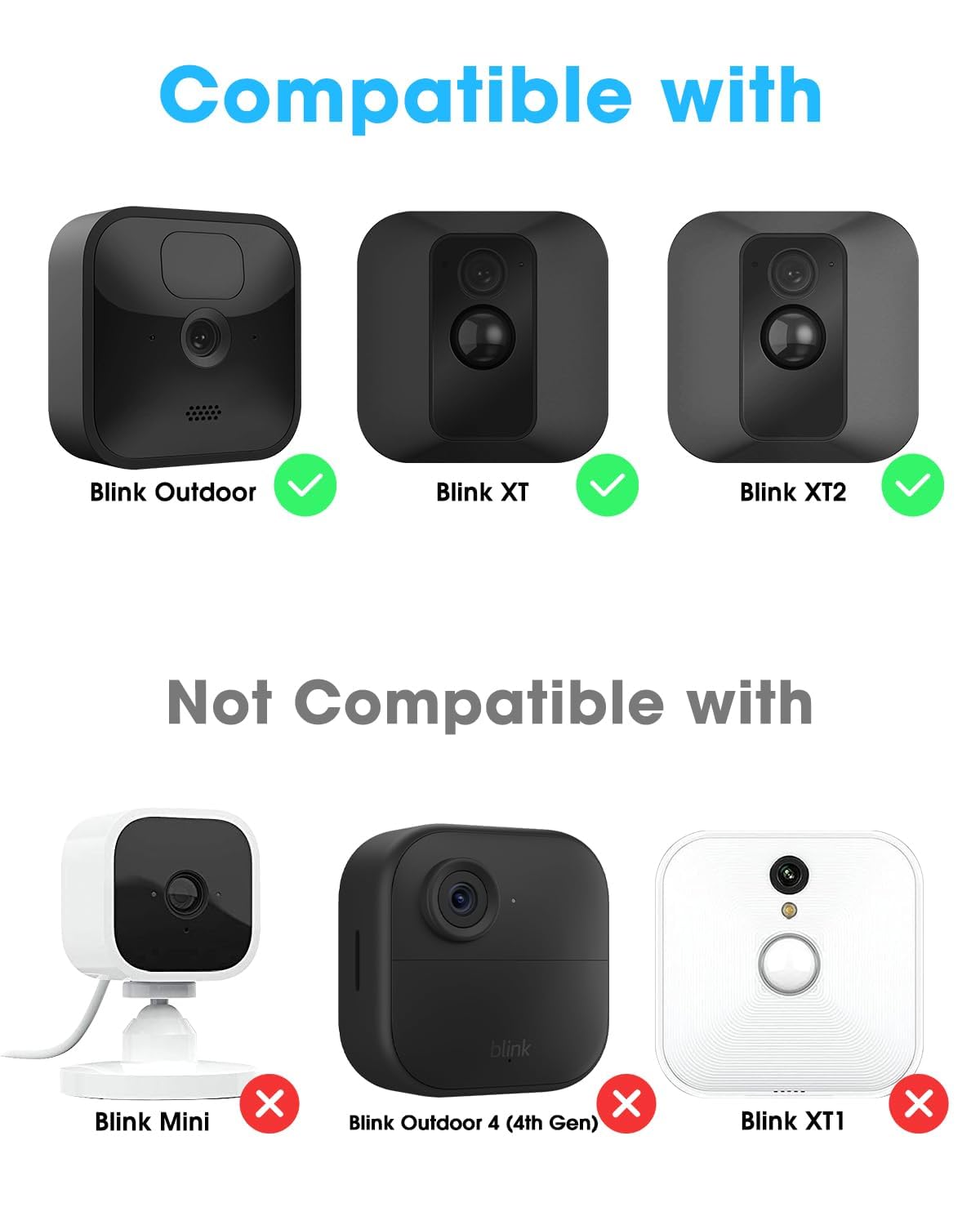 2 Pack 5W Solar Panel for Blink Camera, Solar Panel Charger Compatible with Blink Outdoor/Outdoor(3rd Gen)/XT XT2 Camera, IP65 Weatherproof with Secure Wall Mount, 13.1ft Charging Cable & Rubber Plug